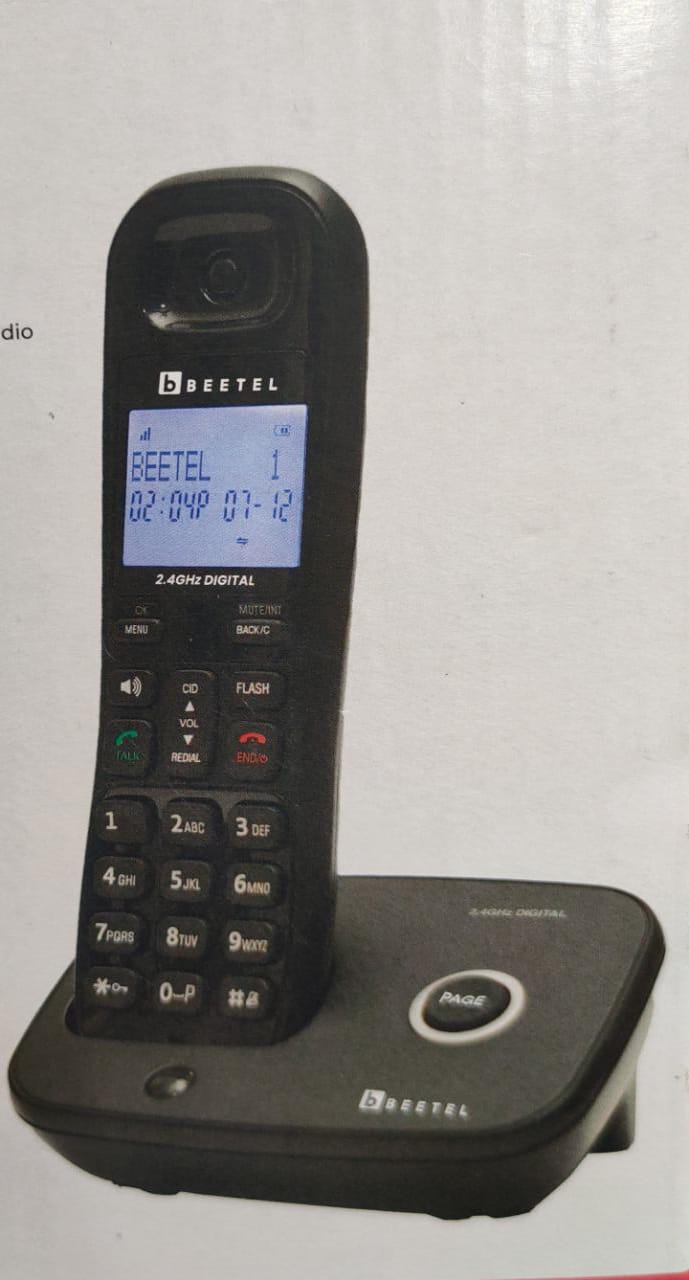 Beetel X92 2.4Ghz Cordless Landline,Dual Mode DTMF/FSK,1 Line 7 Segment LCD Display & Blue LED Backlit,Illuminated Keypad,2 Way Speaker Phone,6 Step Ringer Volume Control (Black)(X92) - Mahajan Electronics Online