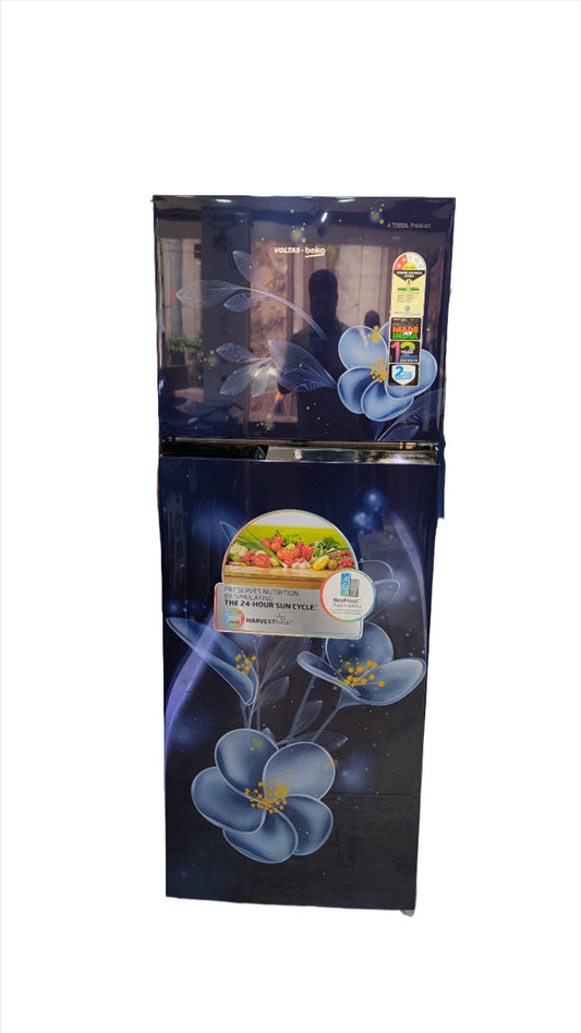 Voltas Beko RFF315D/WPV300RMBD 268L 2 Star Frost Free Double Door Refrigerator Moonlight Blue Mahajan Electronics