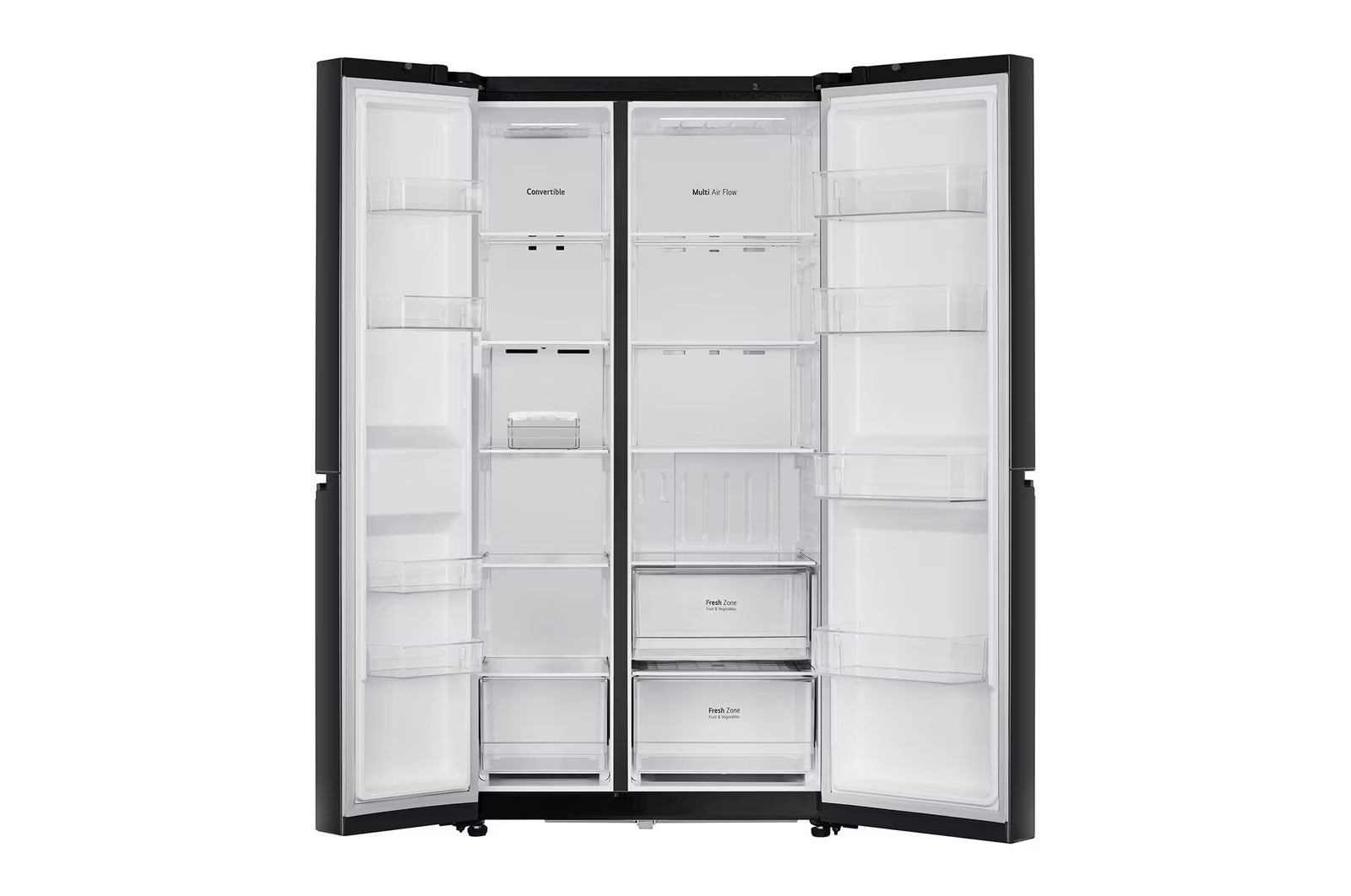 LG GL-B257JWB3 650L Side-by-Side Refrigerator, Convertible, Multi-Air Flow, Auto Smart Connect™, Western Black, 3-Star Mahajan electronics online