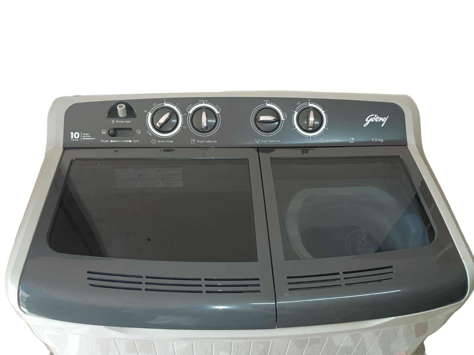 Godrej WSEDGE 90 5.0 TB3+M MIGR 90 Kg 5 star Semi-Automatic Top Loading Washing Machine Appliance (Grey, Toughened glass lids) Mahajan Electronics Online