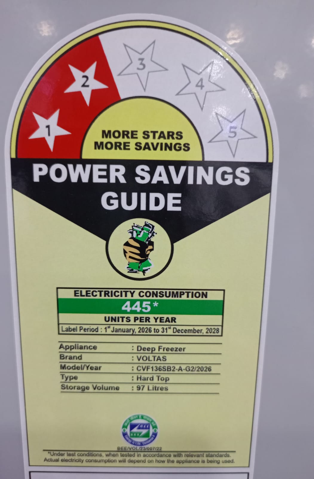 Voltas CVF136SB2-A-G2 97L Double Door Deep Freezer | Convertible | R290 | 2 Star | White Mahajan Electronics Online