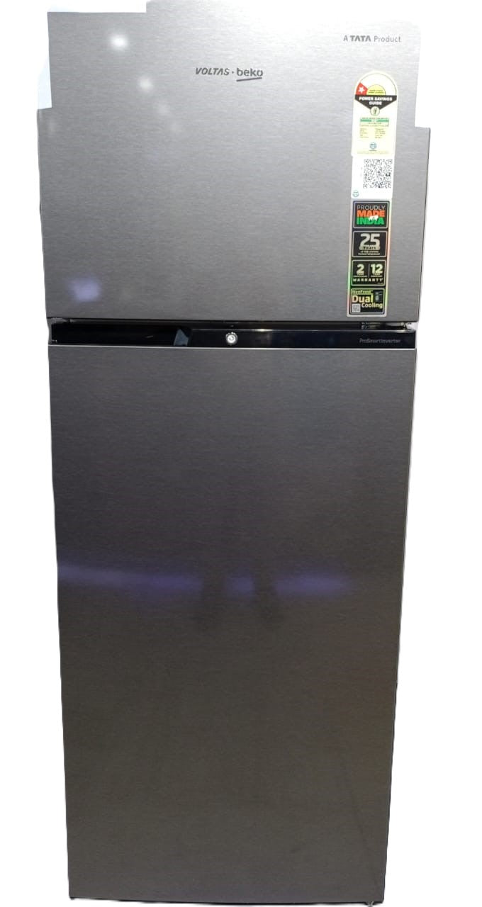 Voltas Beko RFF315D/1WPV100RXID 268L 1 Star Frost Free Double Door Refrigerator with NeoFrost Dual Cooling & Double Twist Ice Maker ( Hairline Silver )