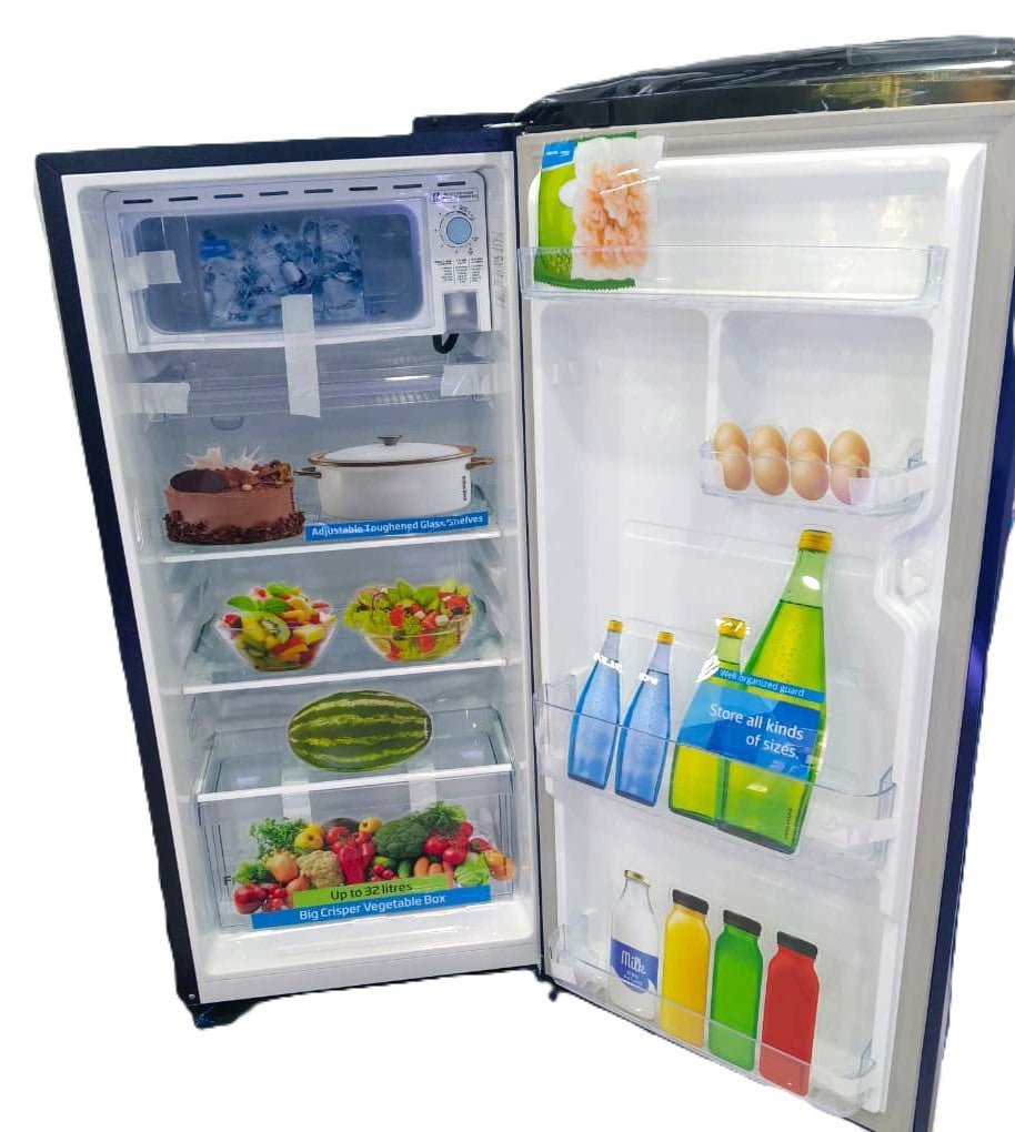 Voltas Beko - RDC208D1/1D0BSE0M0000GD 175 L Single Door Refrigerator | Direct Cool | Toughened Glass Shelves | Manual Defrost |Stella Blue-Online  Mahajan Electronics
