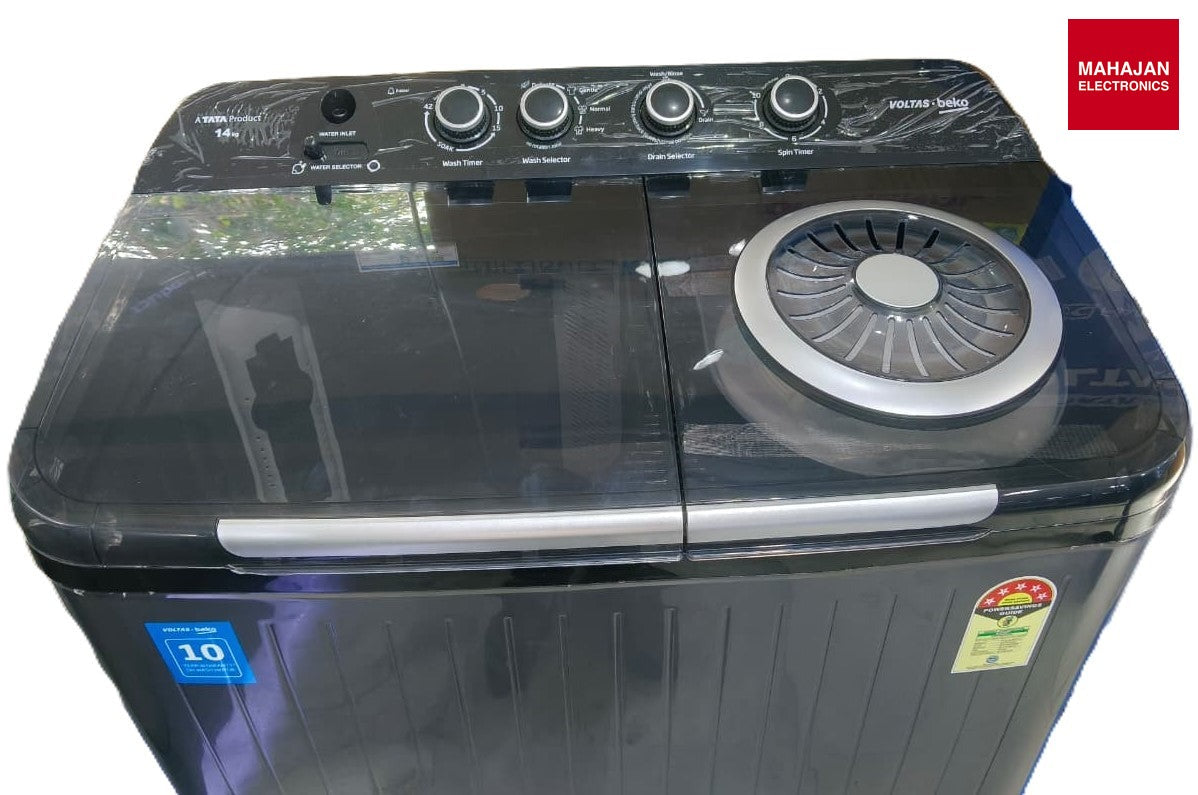 Voltas Beko WTT14UEA/BKSSDG4PTDA 14 kg Semi-Automatic Washing Machine – Black-Online Mahajan Electronics