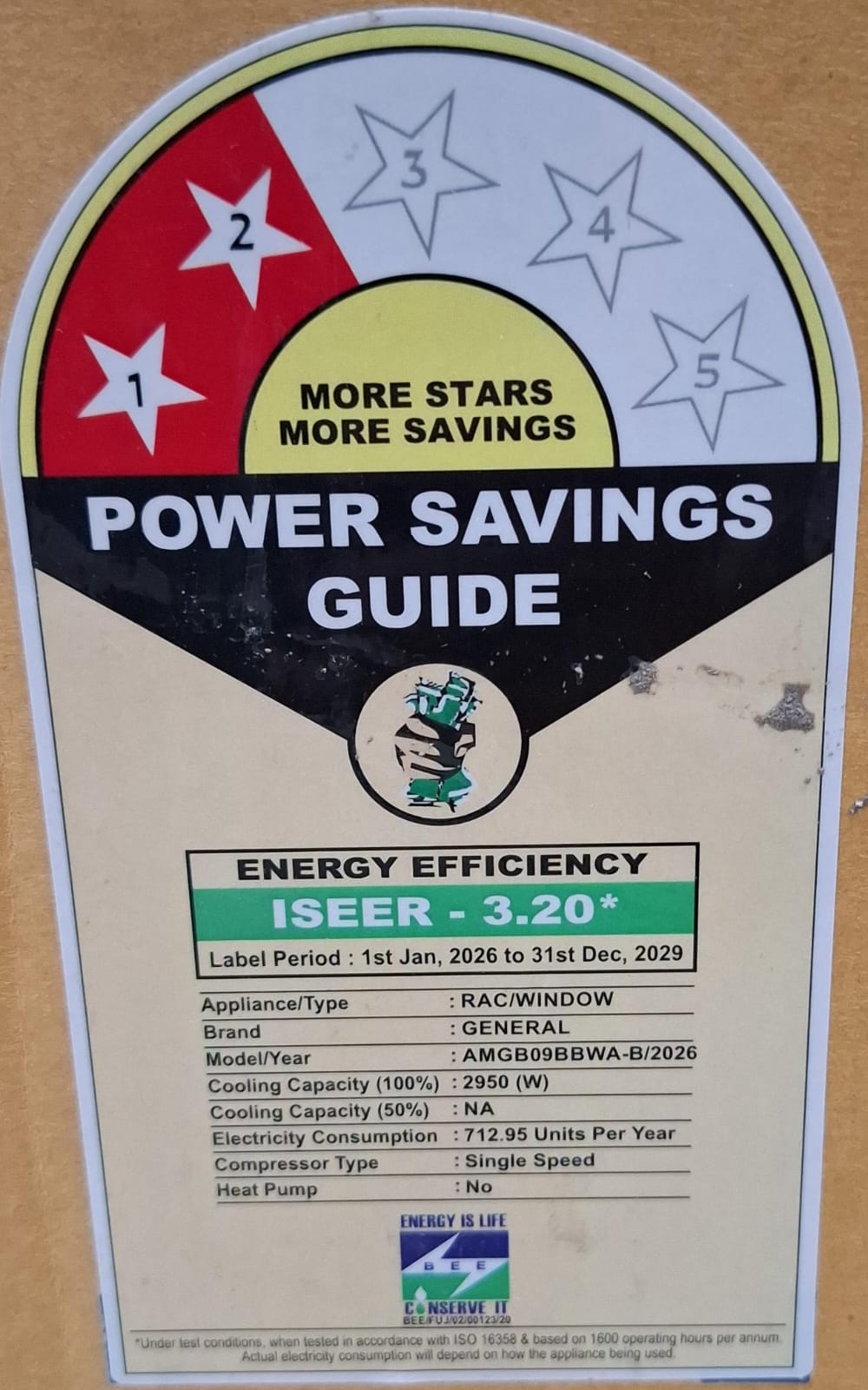 O’General AMGB09BBWA-B 0.8 Ton 2 Star Window AC Copper Condenser | Blue Fin | Rotary Compressor | R32 Refrigerant