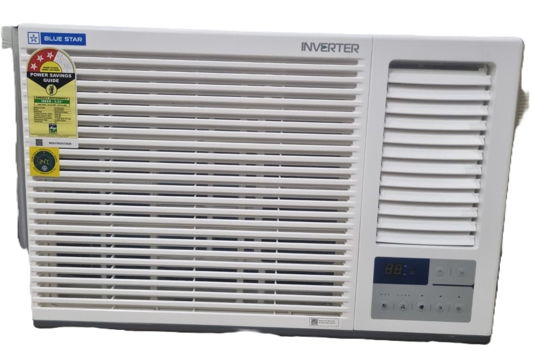 Blue Star WIA318GXU 1.5 Ton 3 Star Inverter Window AC | Copper Condenser, Turbo Cool, Anti-Bacterial Filter, Self Diagnosis | White | Buy at Mahajan Electronics