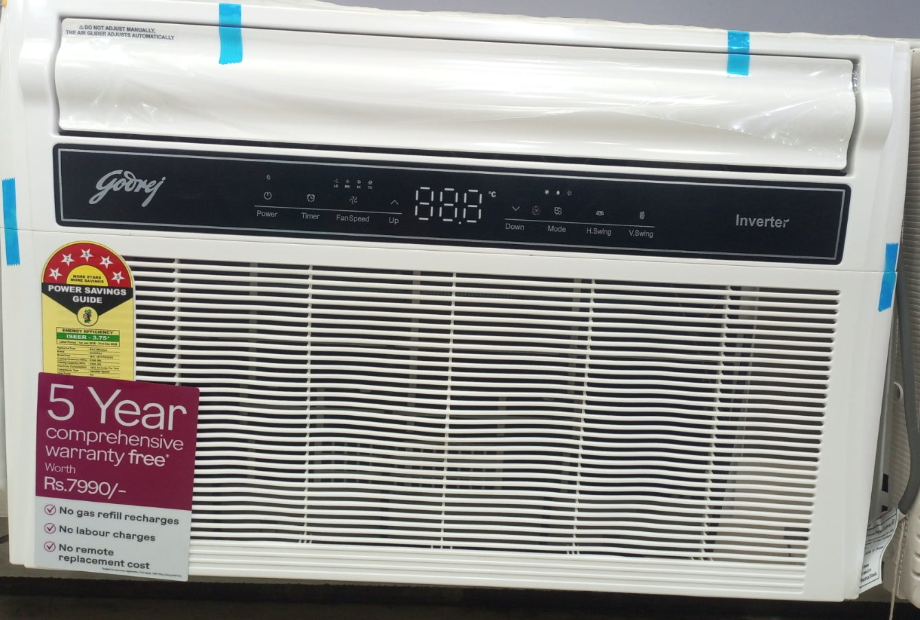 Godrej WIC 18T5TS WA4 1.5 Ton 5 Star, Turbo Mode, Smart Diagnosis, Pure Air Filter, Anti-Freeze Thermostat, Anti Corrosive Blue Fin Coating, Inverter Window AC (Copper, AC 1.5T , White)  mahajan electronics online