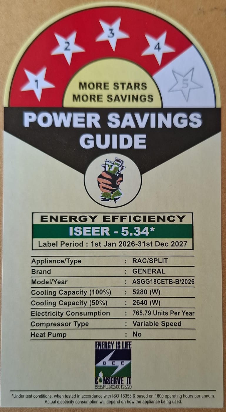 OGENERAL ASGG18CETB-B/AOGG18CEAB-B 1.5 Ton Inverter Split Air Conditioners 5 Star 2025 Mahajan Electronics Online