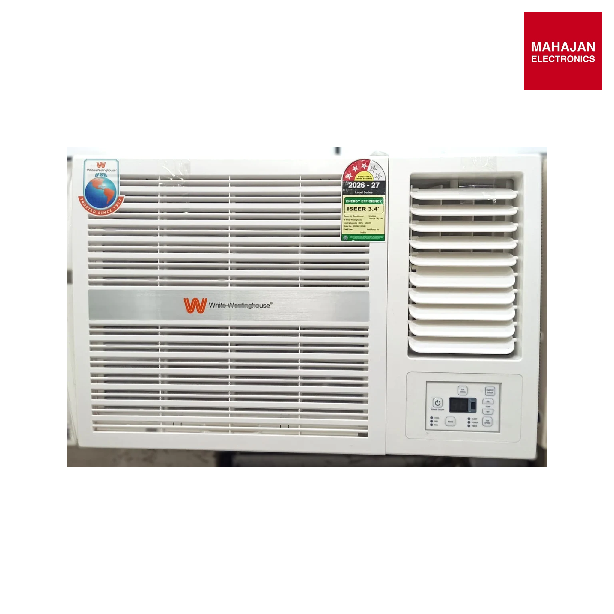 White Westinghouse WWRAC19F3HD 1.5 Ton 3 star 5200 Watts Fixed Speed Window Air Conditioner 2026 Series-Online Mahajan Electronics