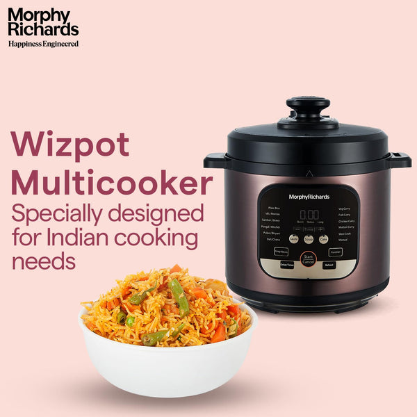 Morphy Richards WizPot 6L Electric Pressure Cooker (1000W, 14 Presets,