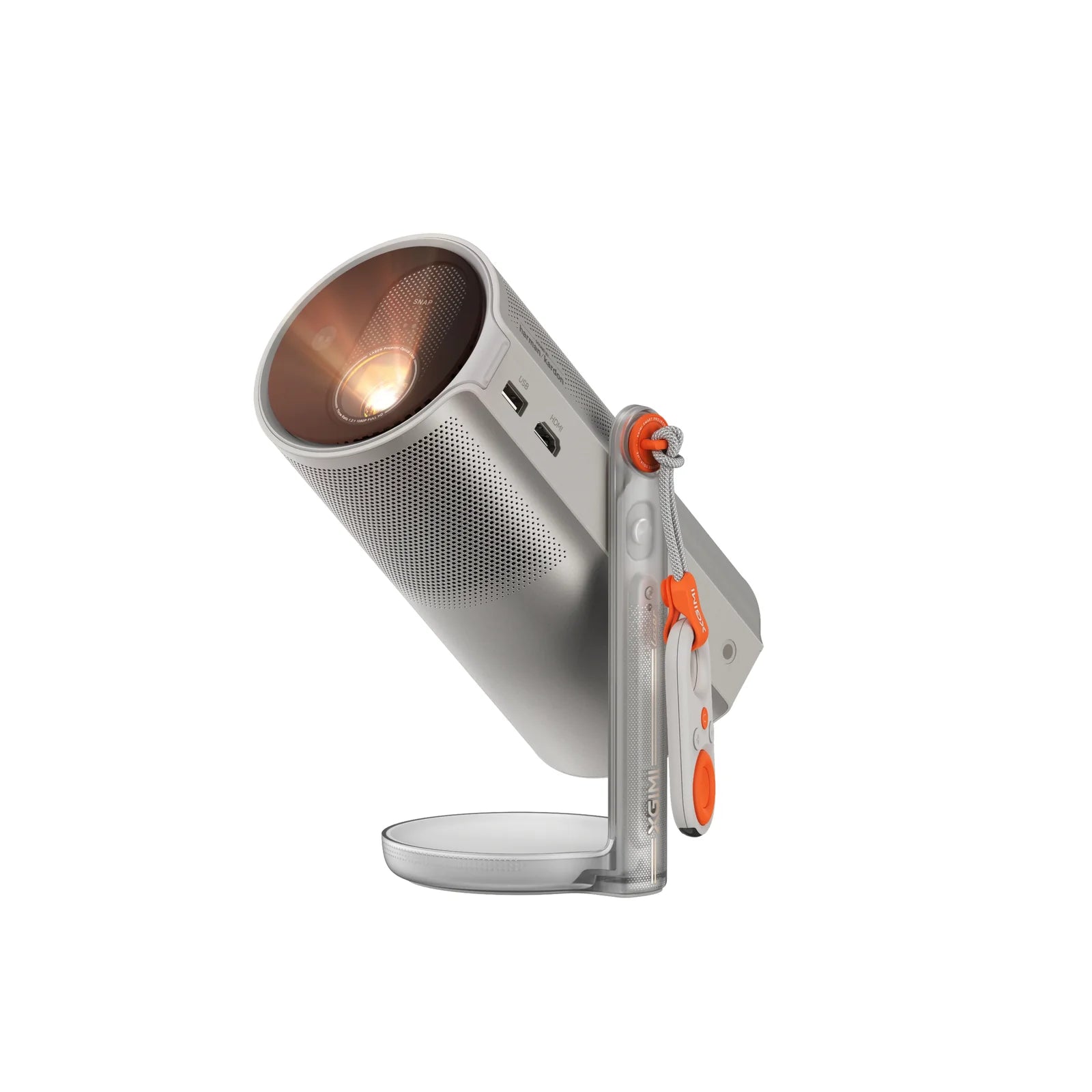 XGIMI MoGo 4 Laser Outdoor Projector Set – 550 ISO Lumens | Google TV with Netflix | 1080p Full HD | Built-in Battery + PowerBase (Up to 5 Hours) | 70-Inch Screen &amp; Carry Bag Included