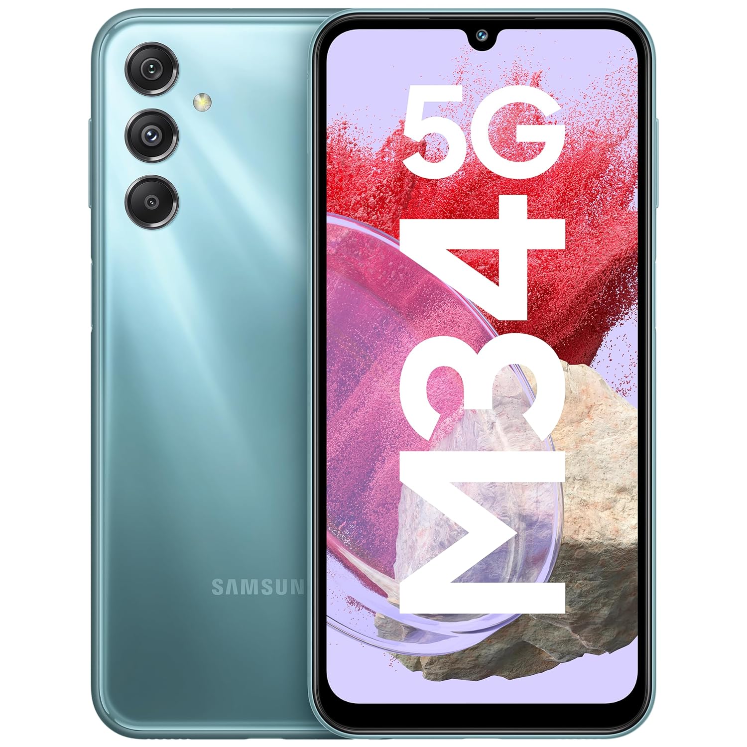 Samsung Galaxy M34 5G (Waterfall Blue,8GB,256GB)|120Hz sAMOLED Display|50MP Triple No Shake Cam|6000 mAh Battery|4 Gen OS Upgrade & 5 Year Security Update|16GB RAM with RAM+|Android 13|Without Charger - Mahajan Electronics Online