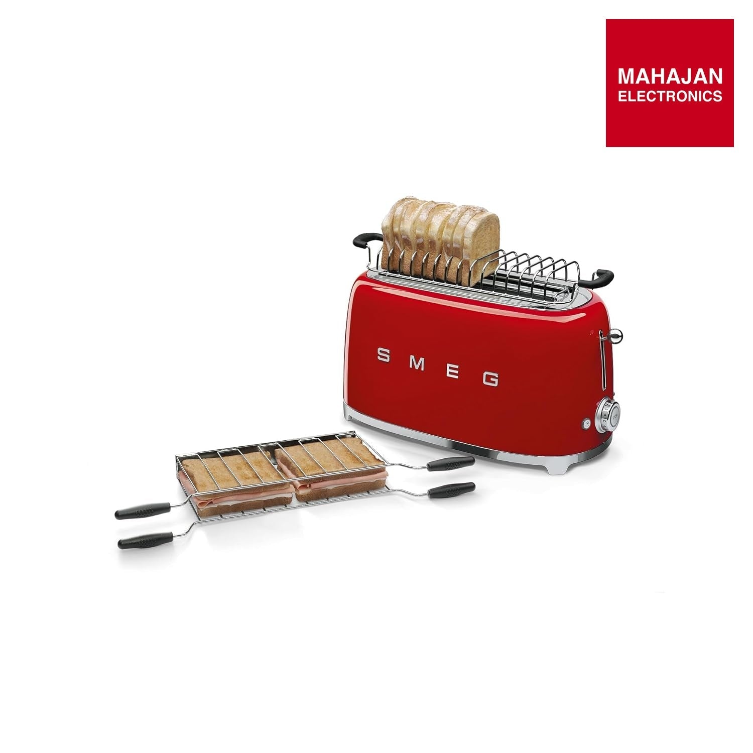 Smeg TSF02RDEU Toaster, 2 Extra Wide Slot Original Italian Brand, Auto Center for Even Browning, Smart Crumb – Mahajan Electronics Online.