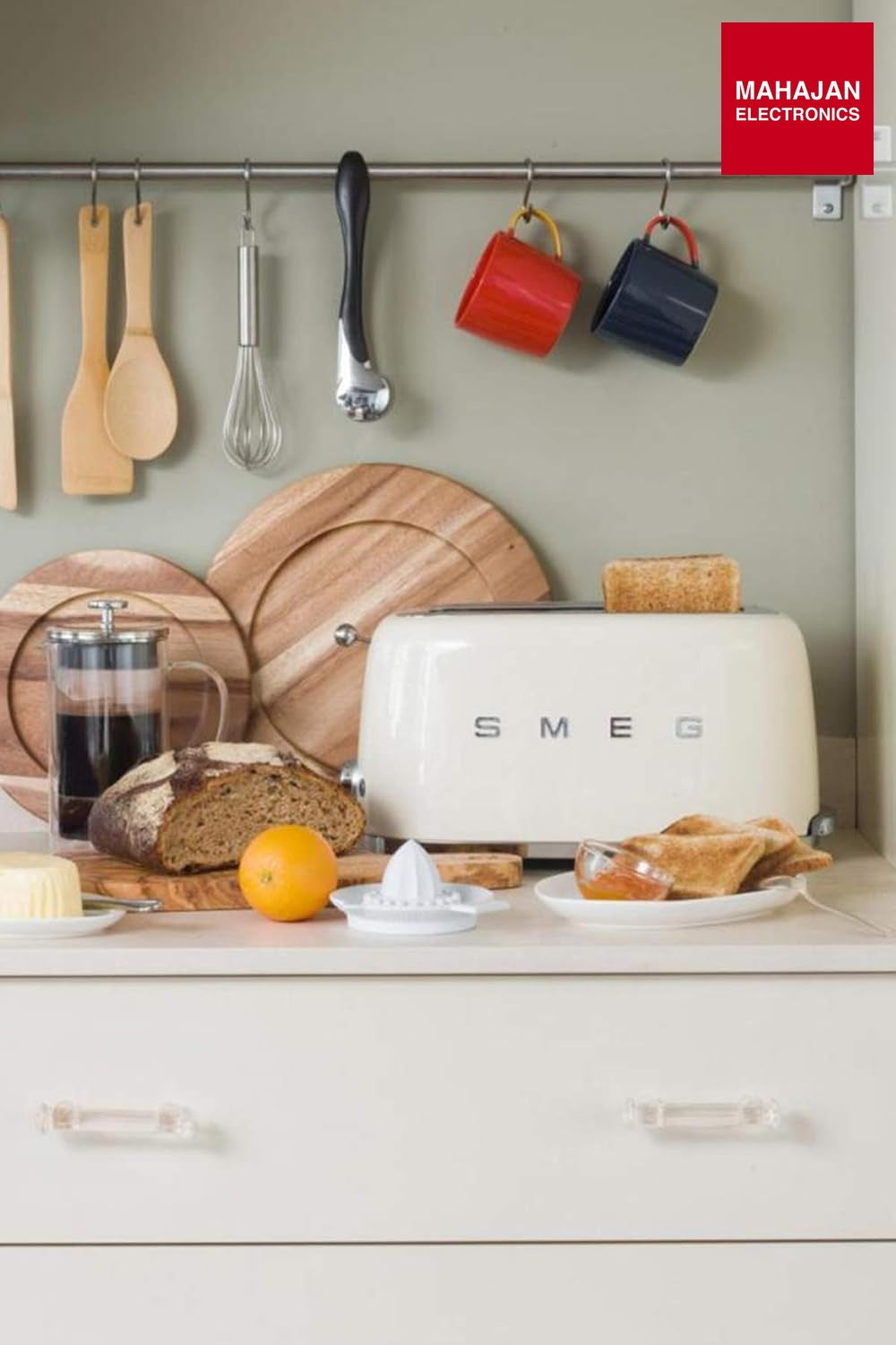 SMEG TSF01CREU 2 slice Toaster Cream, Glossy 50's Style Aesthetic – Mahajan Electronics Online.