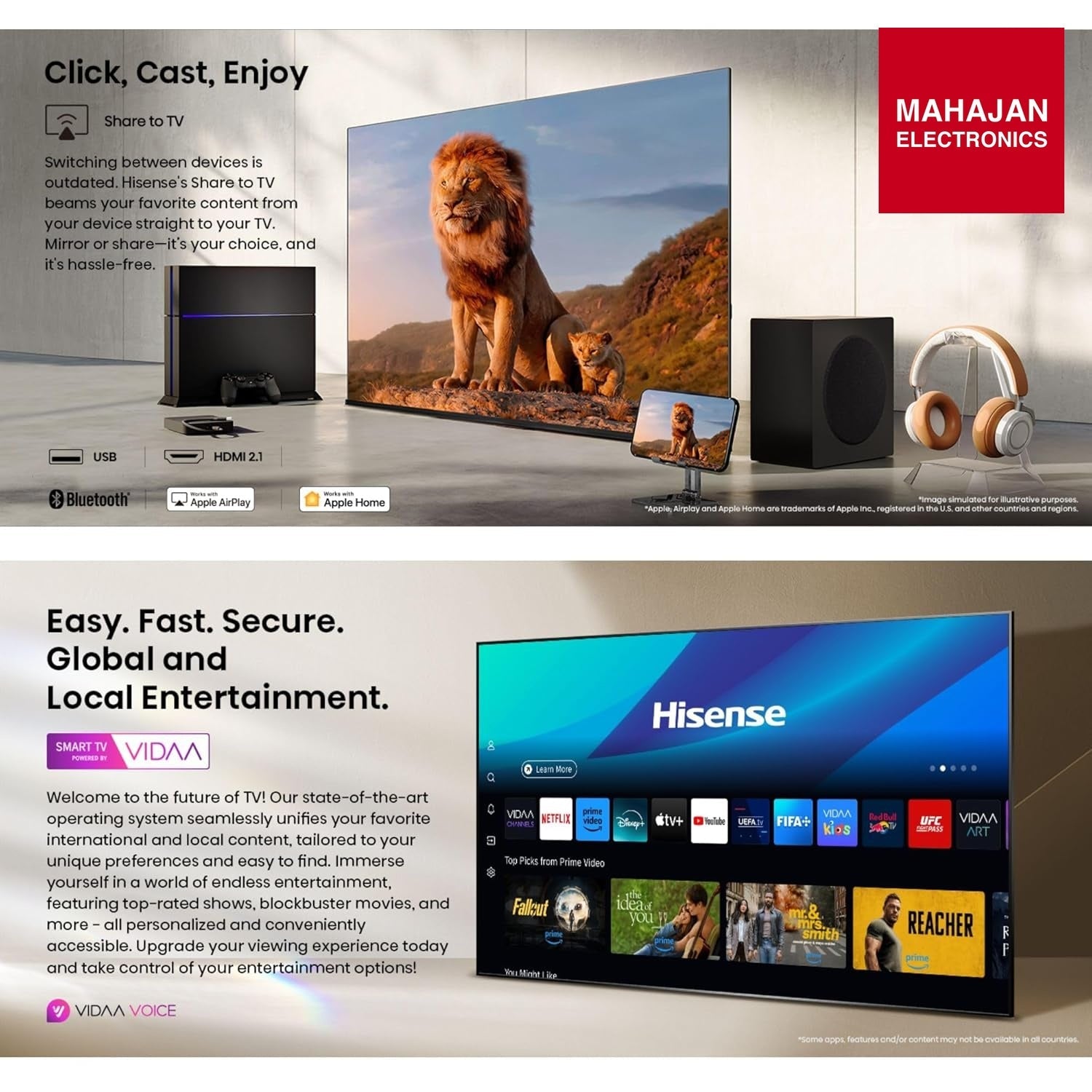 Hisense 43Q6S (2026) 108 cm (43 inches) 4K UHD QLED Smart TV with Dolby Vision & Atmos, AI Upscaling, Game – Mahajan Electronics Online.