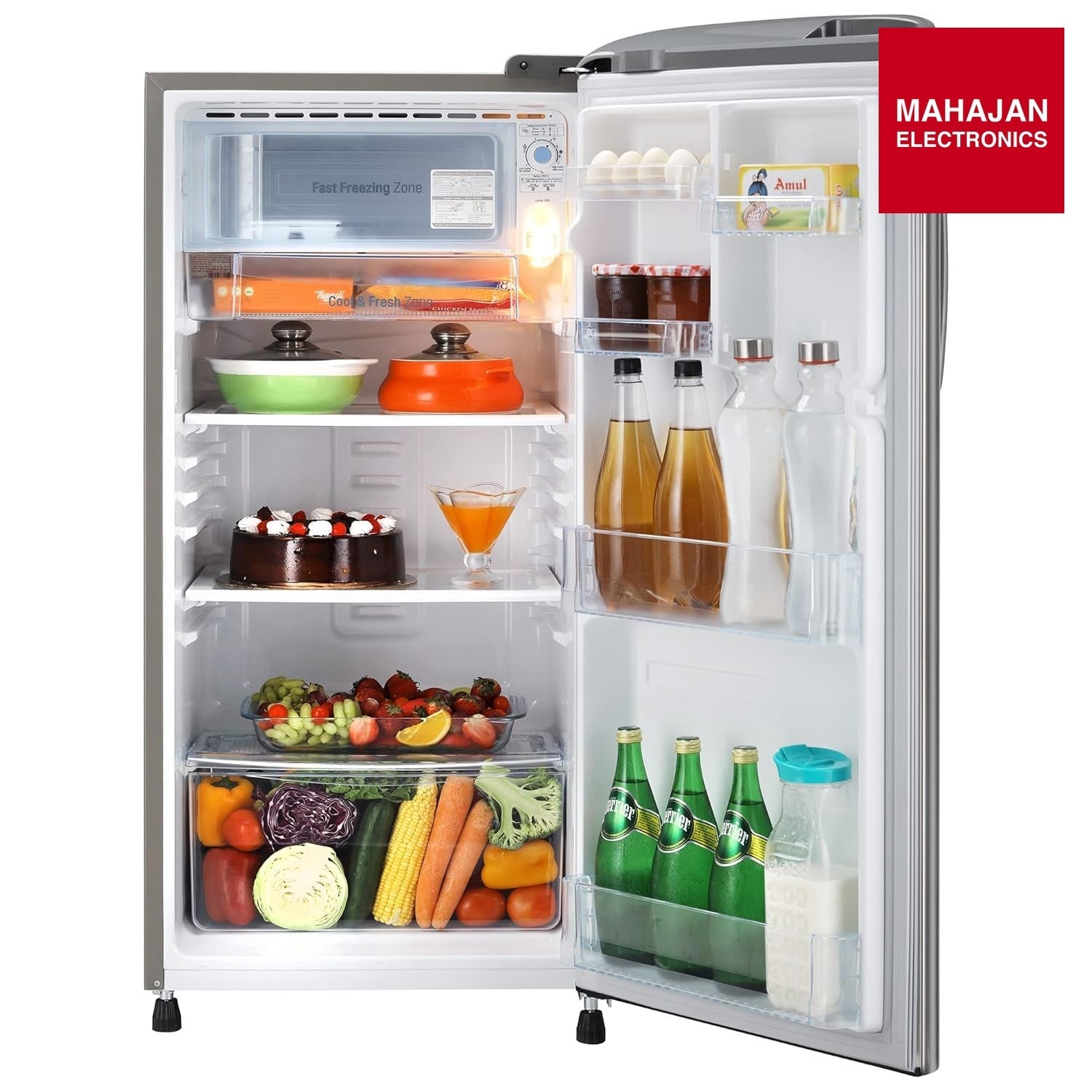 LG GLD1936YAPZ 185 L 3 Star Direct-Cool Single Door Refrigerator ( Shiny Steel, Fast Ice Making, Gross Volume – Mahajan Electronics Online.