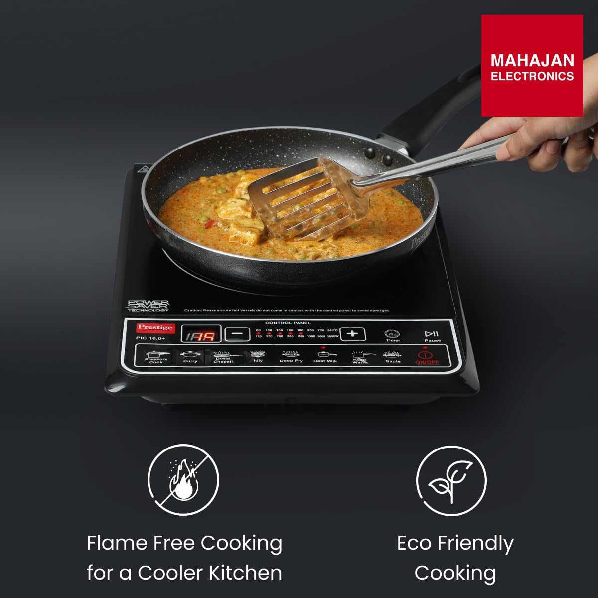 Prestige PIC 16.0 Plus 2000 Watts Induction Cooktop | 4KV Surge Protection | 8 Preset Indian Menu Option with – Mahajan Electronics Online.