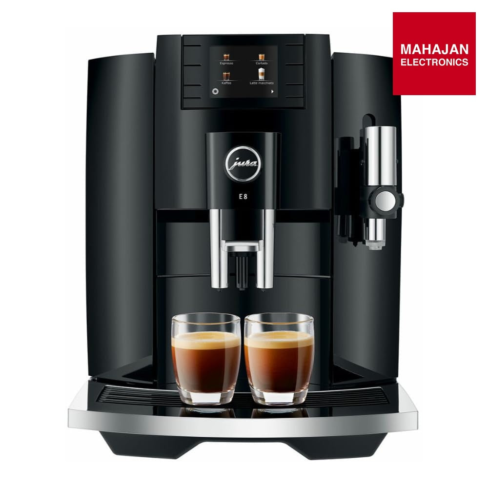 Jura E8 Automatic Coffee Machine (15270, Piano Black) Bundle with Glass Milk Container (2 Items) – Mahajan Electronics Online.