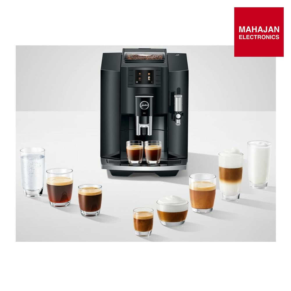 Jura E8 Automatic Coffee Machine (15270, Piano Black) Bundle with Glass Milk Container (2 Items) – Mahajan Electronics Online.