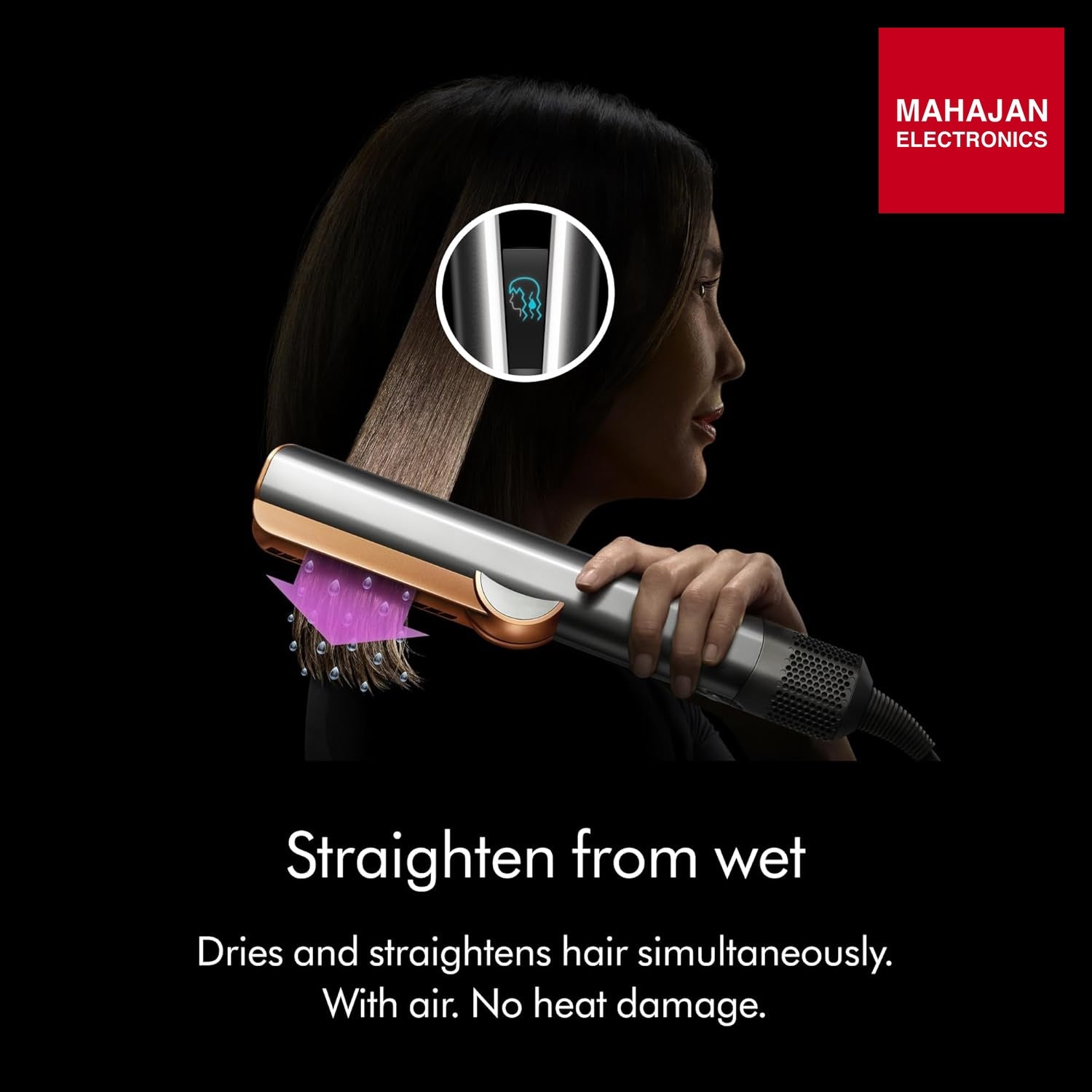 Dyson Airstrait™ Hair Straightener| Wet-to-dry straightener | Straightens with air | No hot plates, no heat – Mahajan Electronics Online.
