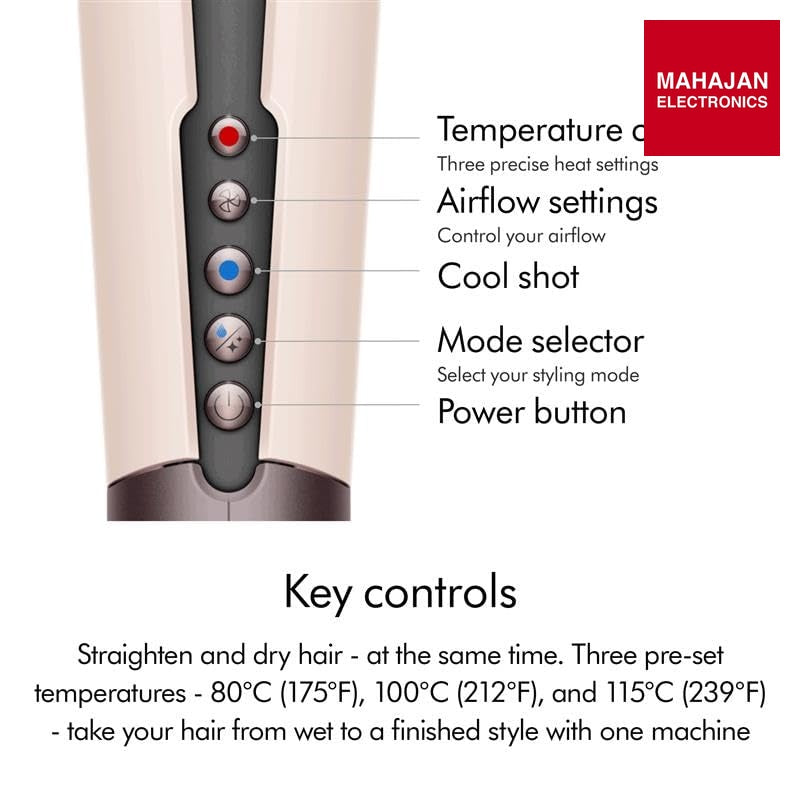 Dyson Airstrait™ Hair Straightener| Wet-to-dry straightener | Straightens with air | No hot plates, no heat – Mahajan Electronics Online.