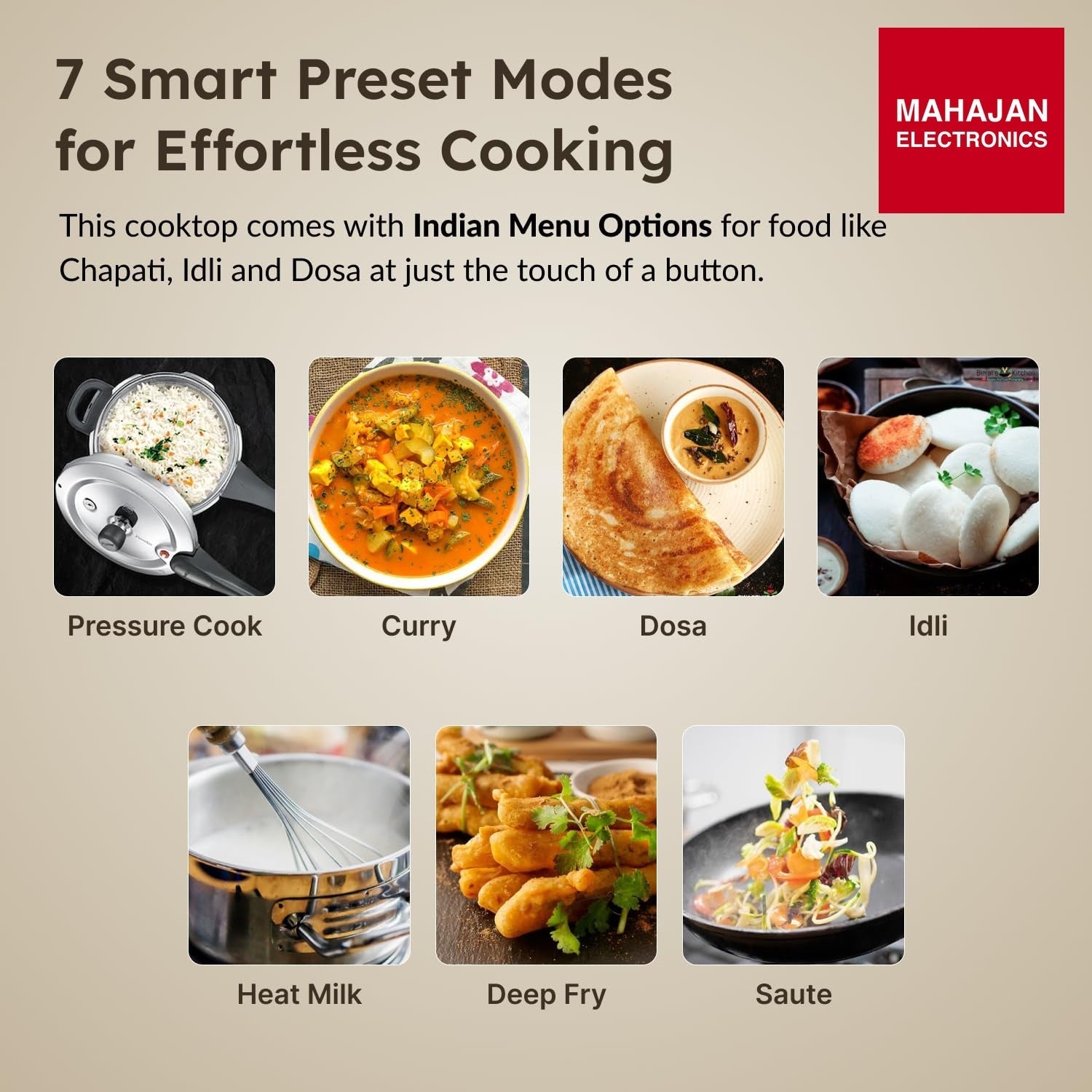 Prestige PIC 15.0 Plus 1900 Watts Induction Cooktop | 4KV Surge Protection | 7 Preset Indian Menu Options – Mahajan Electronics Online.