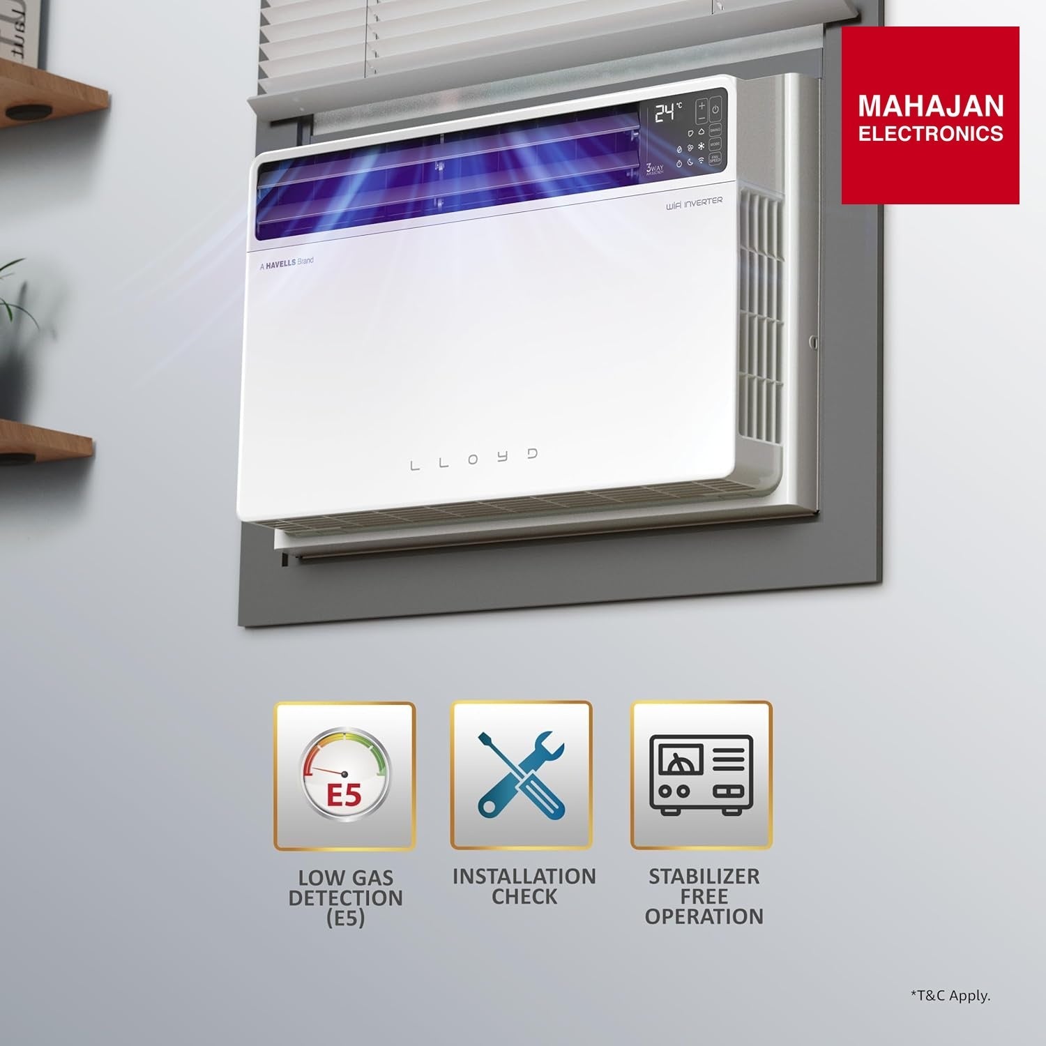 Lloyd GLW18V5AGTPR (2026 MODEL) 1.5 Ton 5 Star Inverter Window AC (Copper, Convertible 6-in-1 cooling, 4 Way – Mahajan Electronics Online.