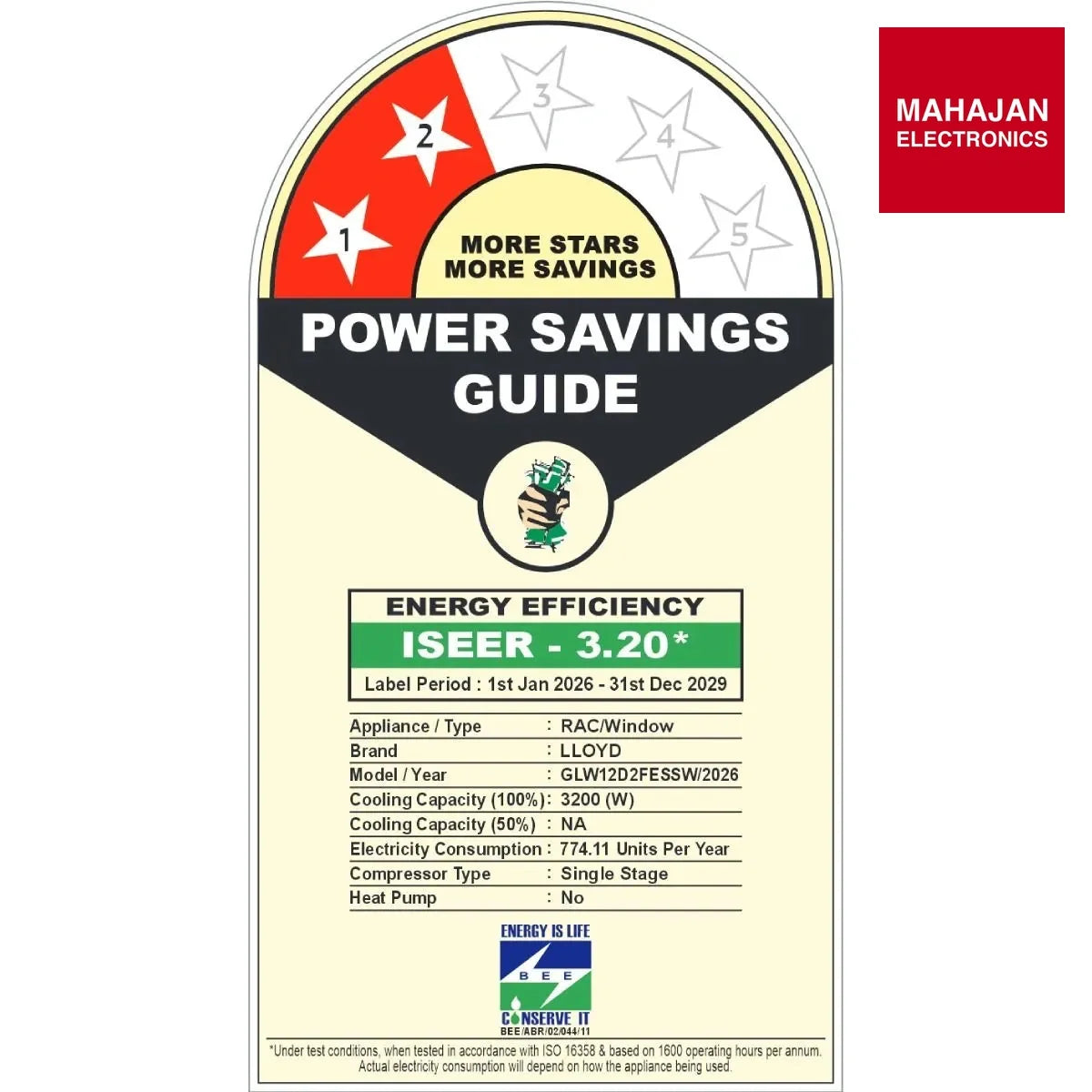 Lloyd_GLW12D2FESSW_1.0_Ton_2_Star_Fixed_Speed_Window_AC_100_Copper_White_with_Silver_Deco_Strip_-Online_Mahaja – Mahajan Electronics Online.