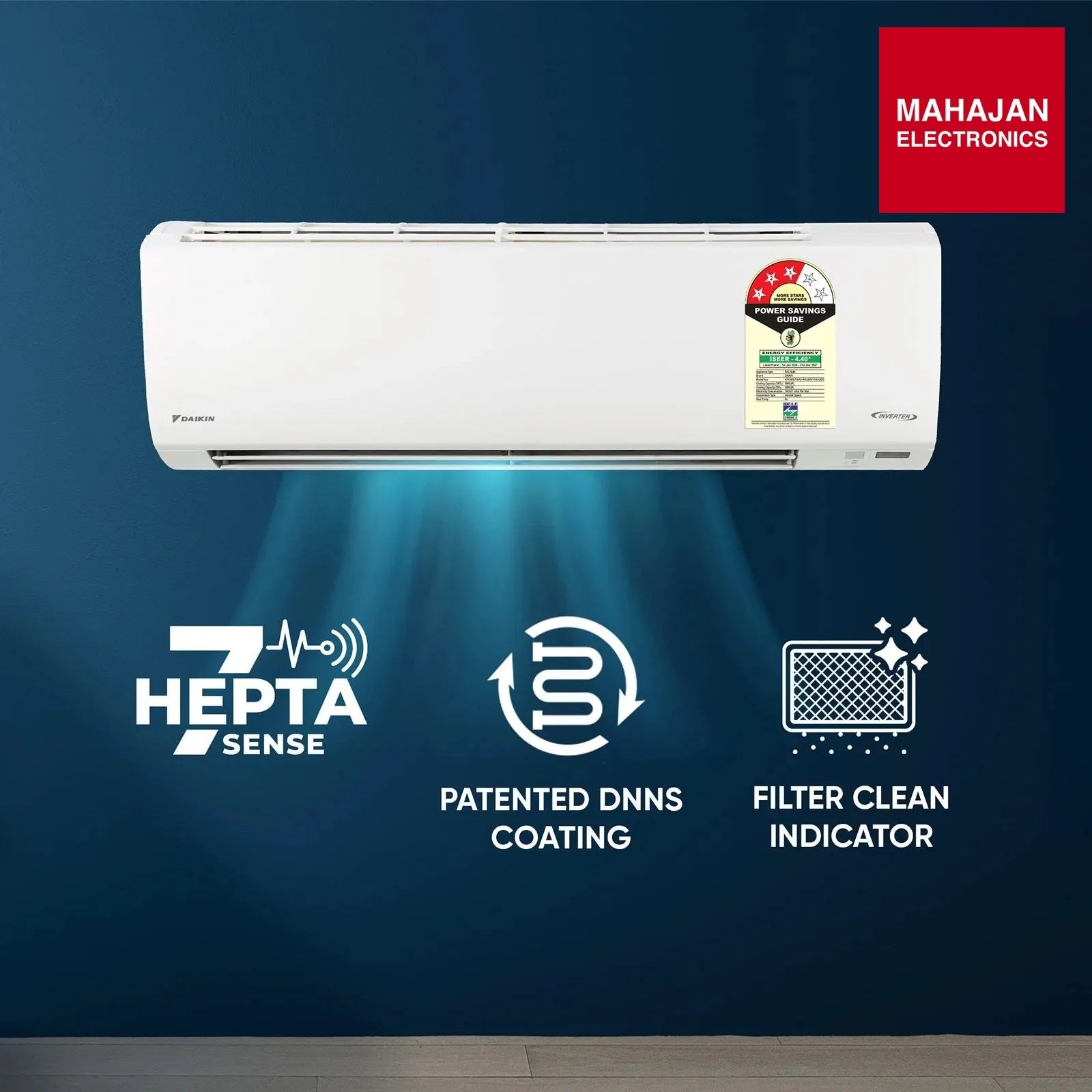 Daikin FTKL50XV16VAA 1.5 Ton 3 Star Inverter Split AC | Copper Condenser | PM2.5 Filter | Dew Clean – Mahajan Electronics Online.