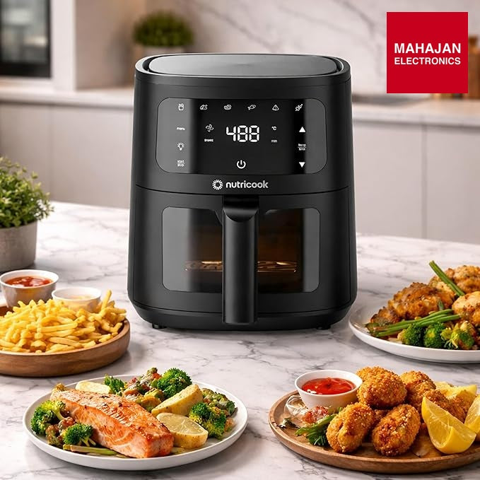 Nutricook Essential 4.5L Air Fryer , 2026 New Launch, 100% Toxin-Free Ceramic Coating - No PTFE, PFAS, PFOA – Mahajan Electronics Online.