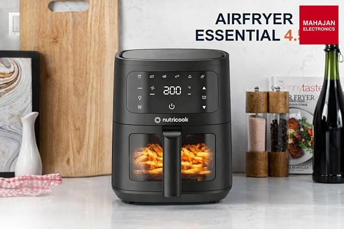 Nutricook Essential 4.5L Air Fryer , 2026 New Launch, 100% Toxin-Free Ceramic Coating - No PTFE, PFAS, PFOA – Mahajan Electronics Online.