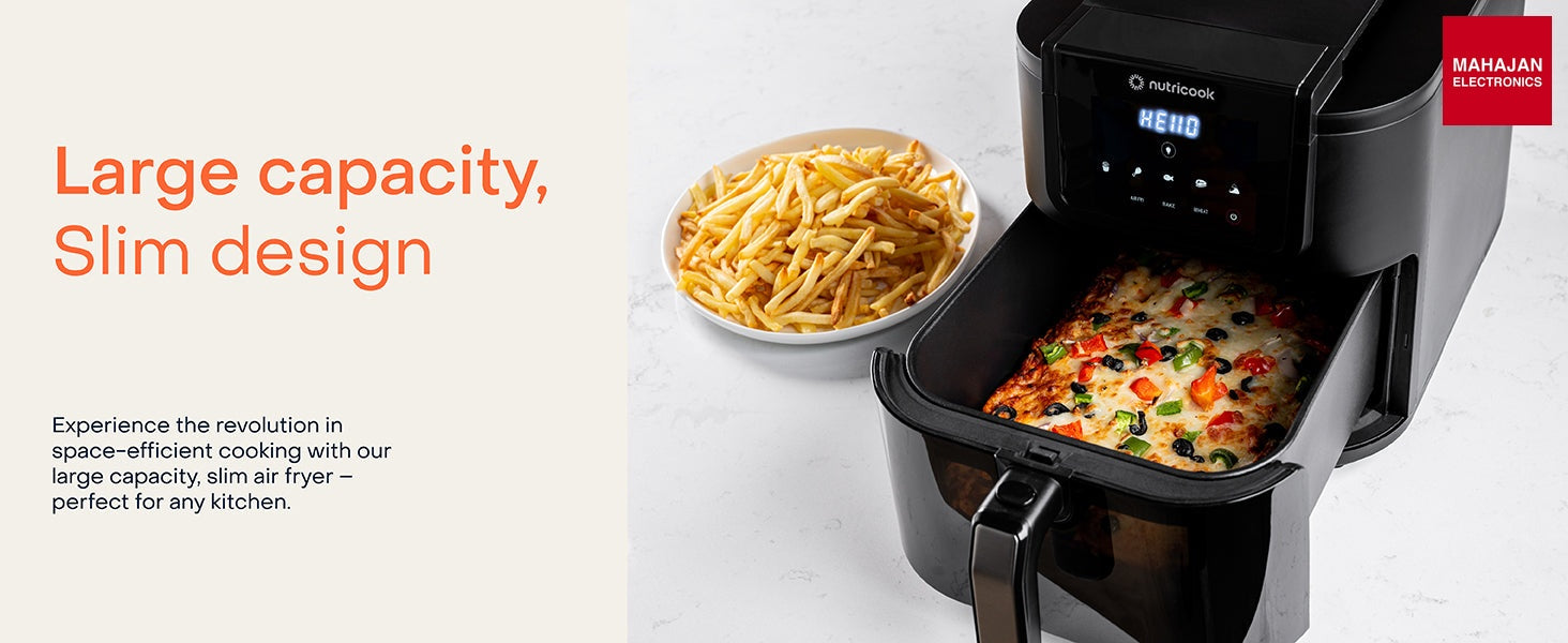 Nutricook Slim XL 7.6L Air Fryer with 100% Toxin-Free Ceramic Coating—No PTFE, PFAS, PFOA or Microplastics – Mahajan Electronics Online.