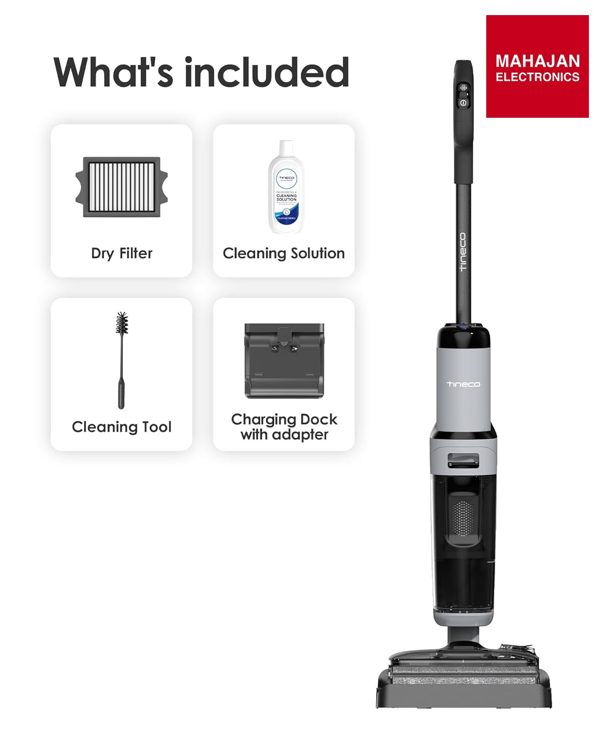 Tineco Floor ONE i5 Stretch Plus 2 Smart Cordless Wet & Dry Vacuum Cleaner & Mop for Hard Floors, 180° Flat – Mahajan Electronics Online.