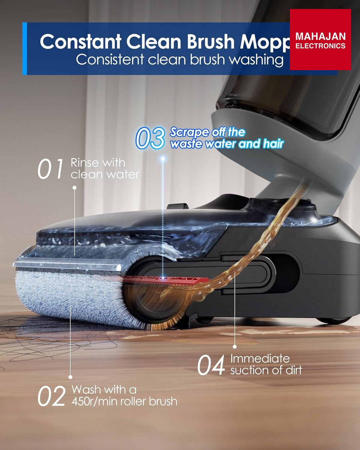Tineco Floor ONE i5 Stretch Plus 2 Smart Cordless Wet & Dry Vacuum Cleaner & Mop for Hard Floors, 180° Flat – Mahajan Electronics Online.