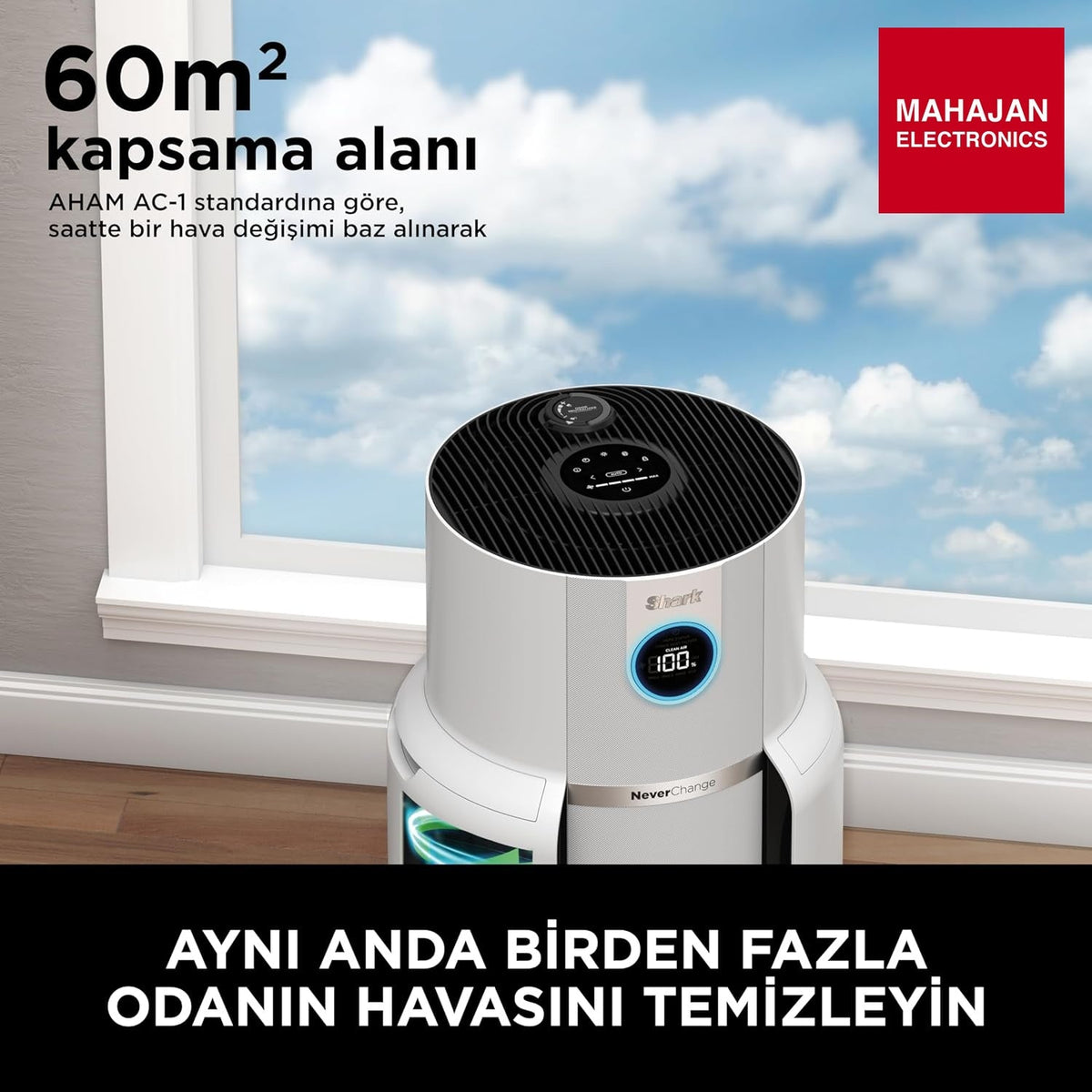 Shark HP150EU NeverChange Up to 5 Years Air Purifier for Home, Bedroom, Space Coverage 60m2, 5-Year HEPA – Mahajan Electronics Online.
