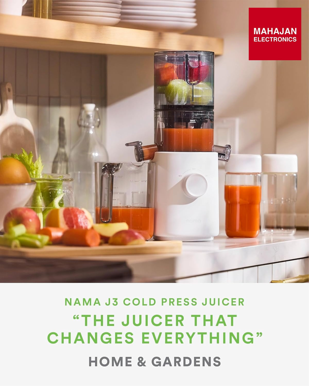 Nama J3 Compact Cold Press Juicer – Self-Feeding, Portable &amp; Nutrient-Rich Juicing – Mahajan Electronics Online.
