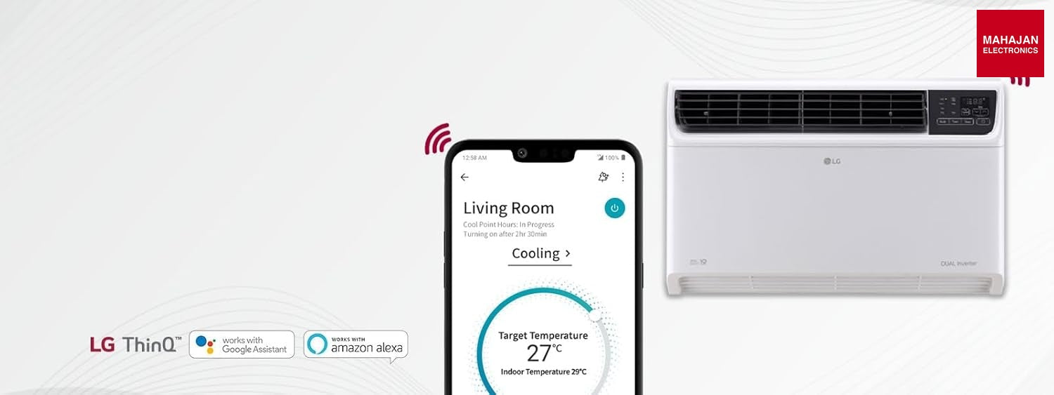LG AW-Q18WWXA 1.5 Ton 3 Star Wi-Fi DUAL Inverter Window AC (Convertible 4-in-1, White) Mahajan Electronics – Mahajan Electronics Online.