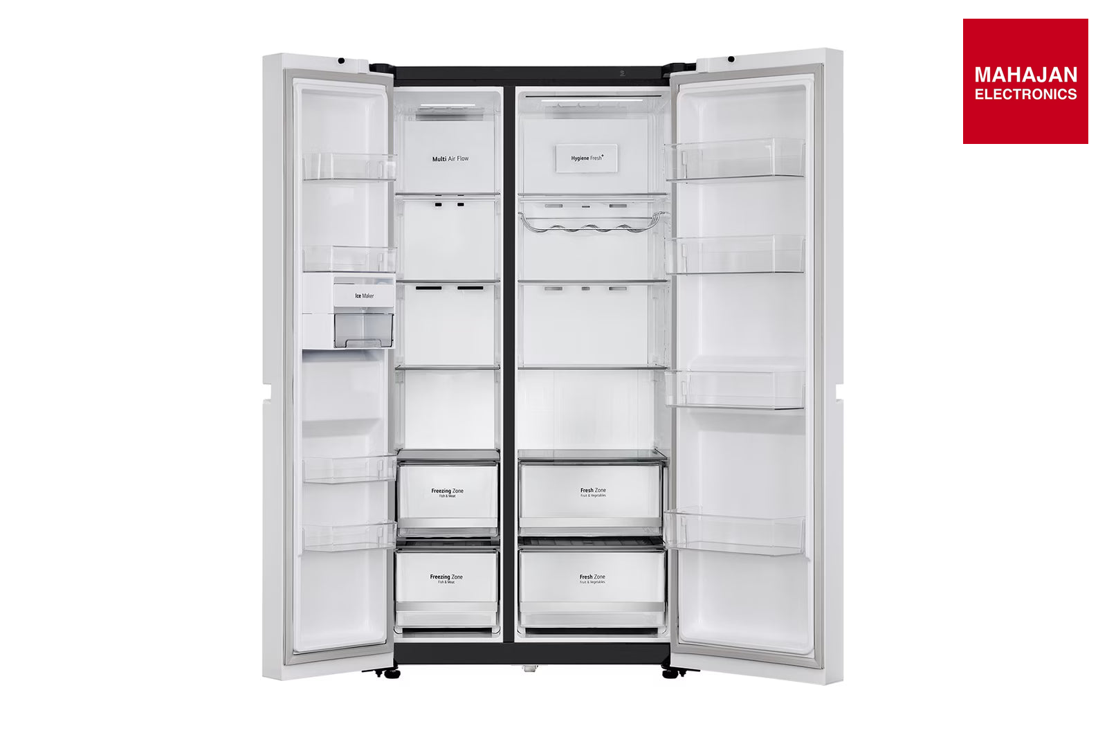 LG GL-B257DUW3 650L Side-by-Side Refrigerator, Convertible, Multi-Air Flow, Smart Diagnosis™, Ultra Glam – Mahajan Electronics Online.