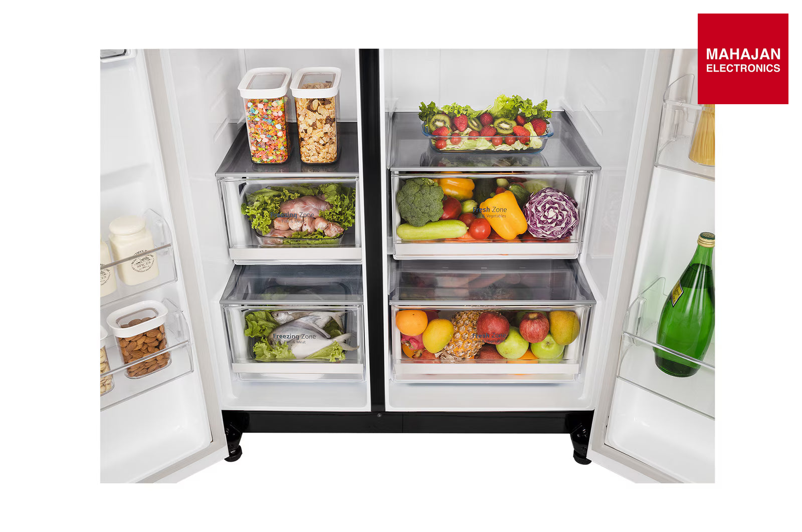 LG GL-B257DUW3 650L Side-by-Side Refrigerator, Convertible, Multi-Air Flow, Smart Diagnosis™, Ultra Glam – Mahajan Electronics Online.