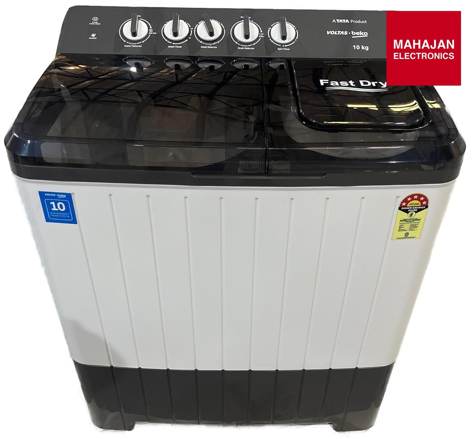 Voltas Beko WTT100UPA/GRSSWH5PTDA 10 kg Semi Automatic Top Load Washing Machine mahajan electronics onilne – Mahajan Electronics Online.