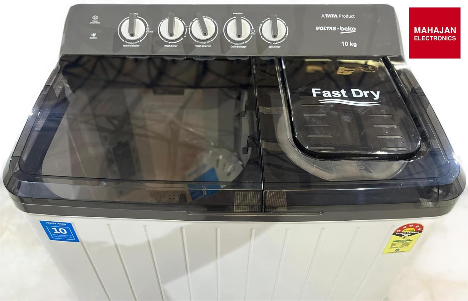 Voltas Beko WTT100UPA/GRSSWH5PTDA 10 kg Semi Automatic Top Load Washing Machine mahajan electronics onilne – Mahajan Electronics Online.
