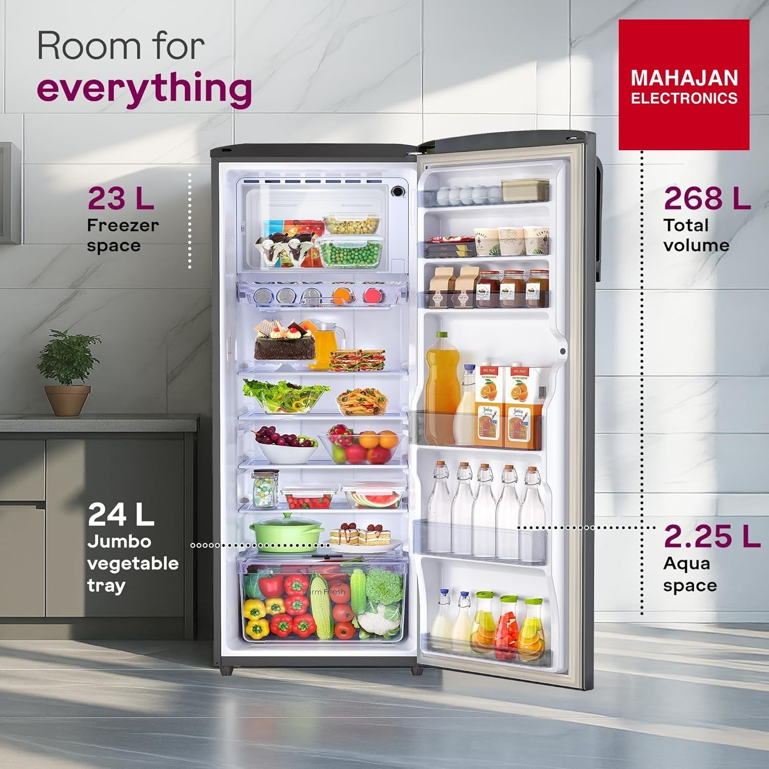Godrej RD EMARVEL 290CN THI FS ST 268 L 3 Star Turbo Cooling Technology Single Door Inverter – Mahajan Electronics Online.