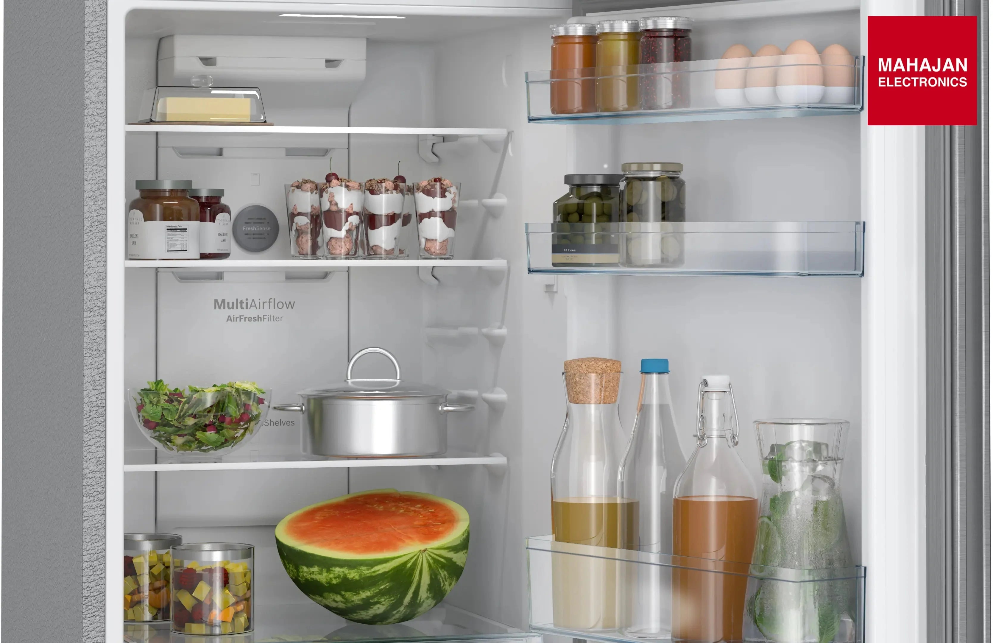 Bosch CTC27S22VI 243L 2 Star Inverter Frost free Double Door Refrigerator ( 6-in-1 Convertible, 18 Hours Cooling Retention, Digital Display, Super Freeze, 80min Convert,Fine Steel) MAHAJAN ELECTRONICS ONLINE