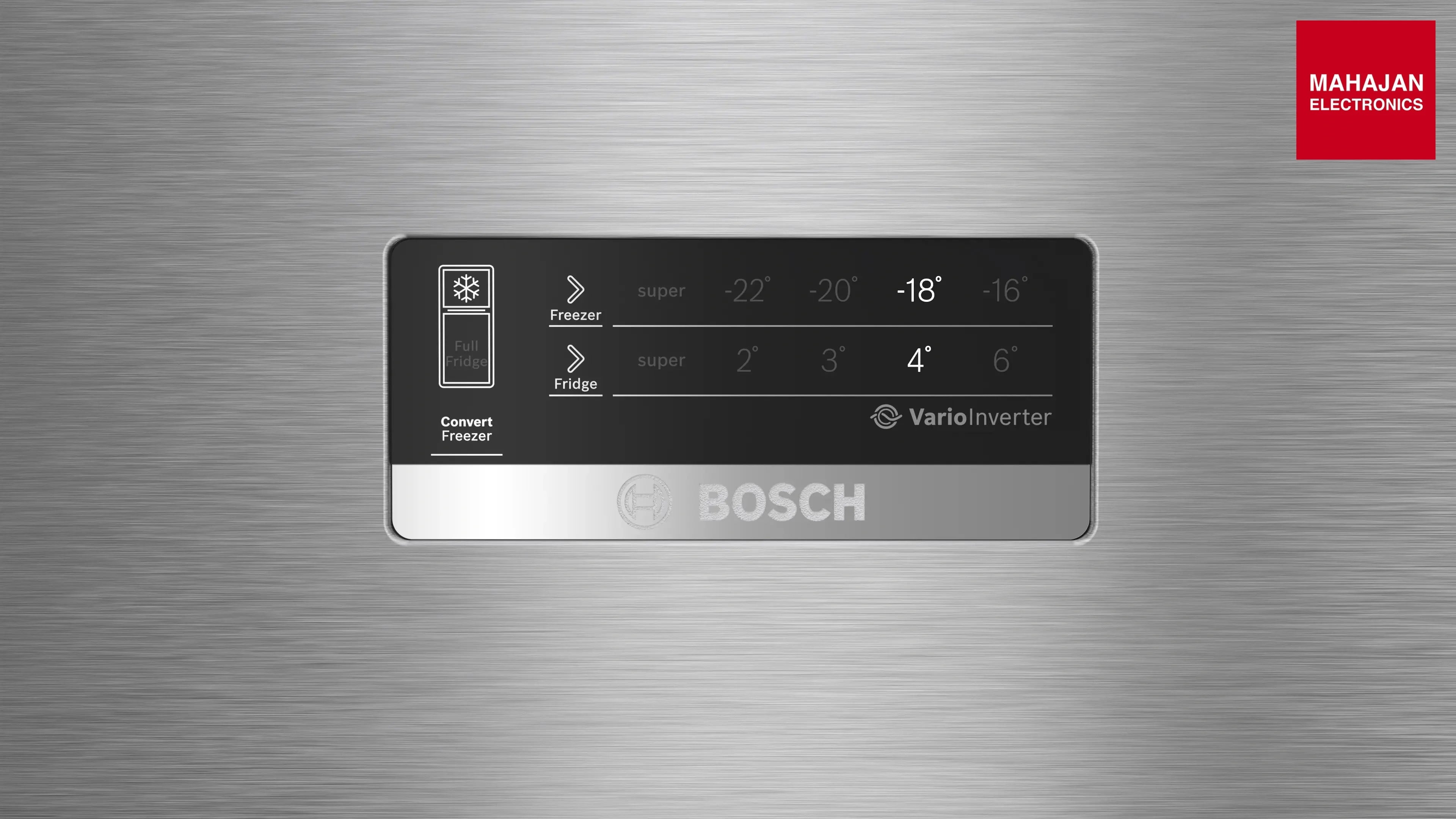 Bosch CTC27S22VI 243L 2 Star Inverter Frost free Double Door Refrigerator ( 6-in-1 Convertible, 18 Hours Cooling Retention, Digital Display, Super Freeze, 80min Convert,Fine Steel) MAHAJAN ELECTRONICS ONLINE