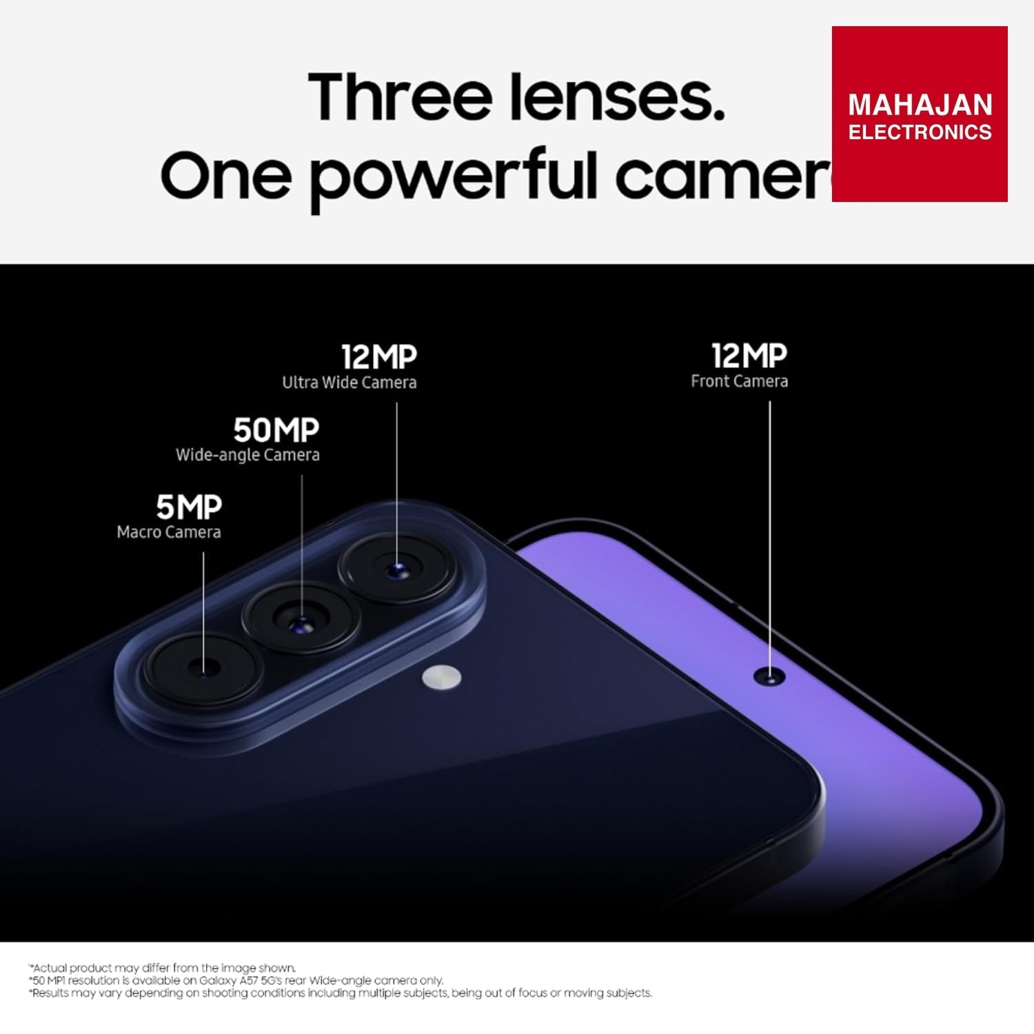 Samsung Galaxy A57 5G (Awesome Lilac, 12GB RAM, 256GB Storage), Agentic AI, Triple Camera with Nightography – Mahajan Electronics Online.