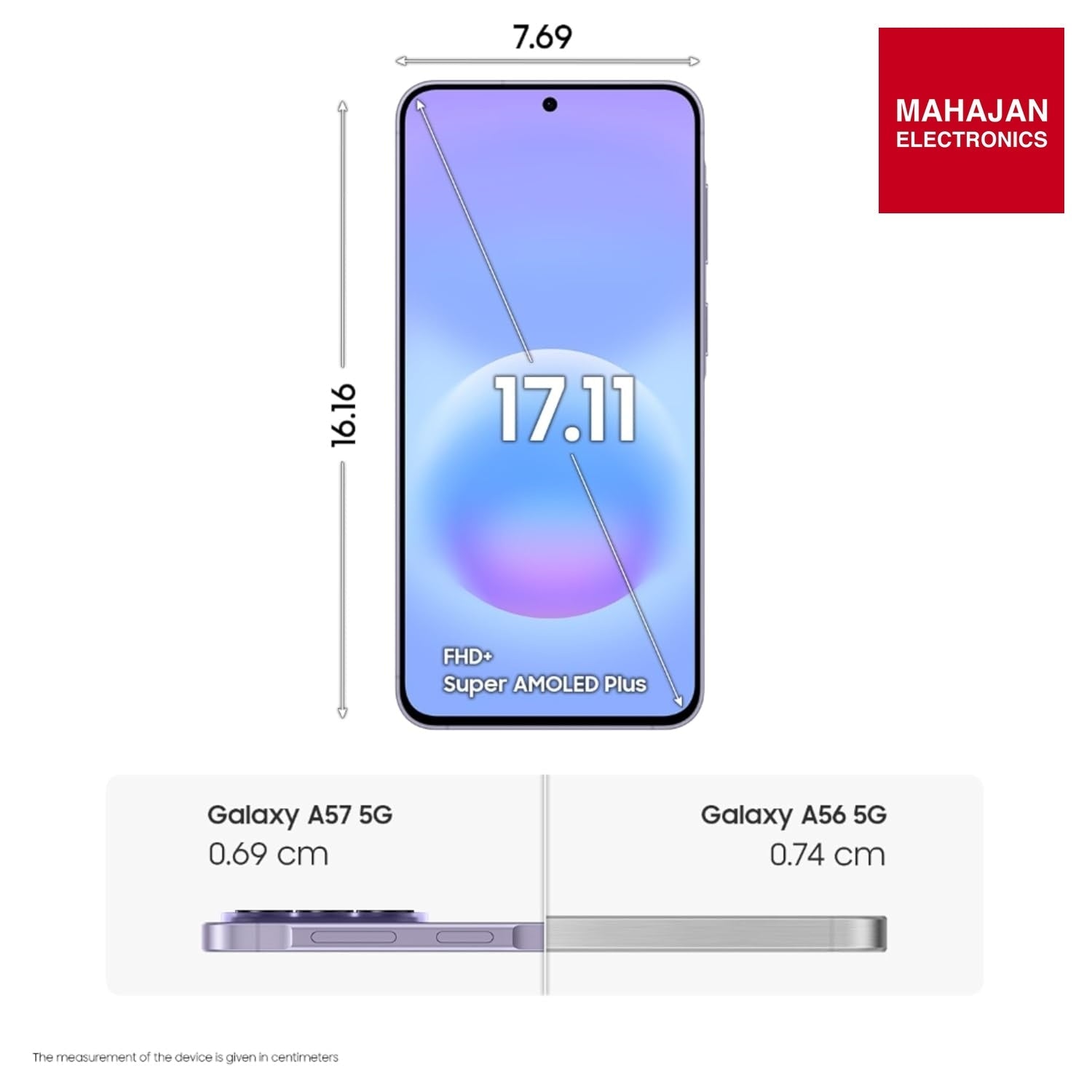 Samsung Galaxy A57 5G (Awesome Lilac, 12GB RAM, 256GB Storage), Agentic AI, Triple Camera with Nightography – Mahajan Electronics Online.