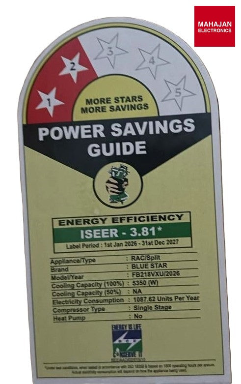 Blue Star FB218VXU 1.5 Ton 2 Star Fixed Speed Split AC | Turbo Cool | Copper Condenser | Anti-Corrosive Blue – Mahajan Electronics Online.