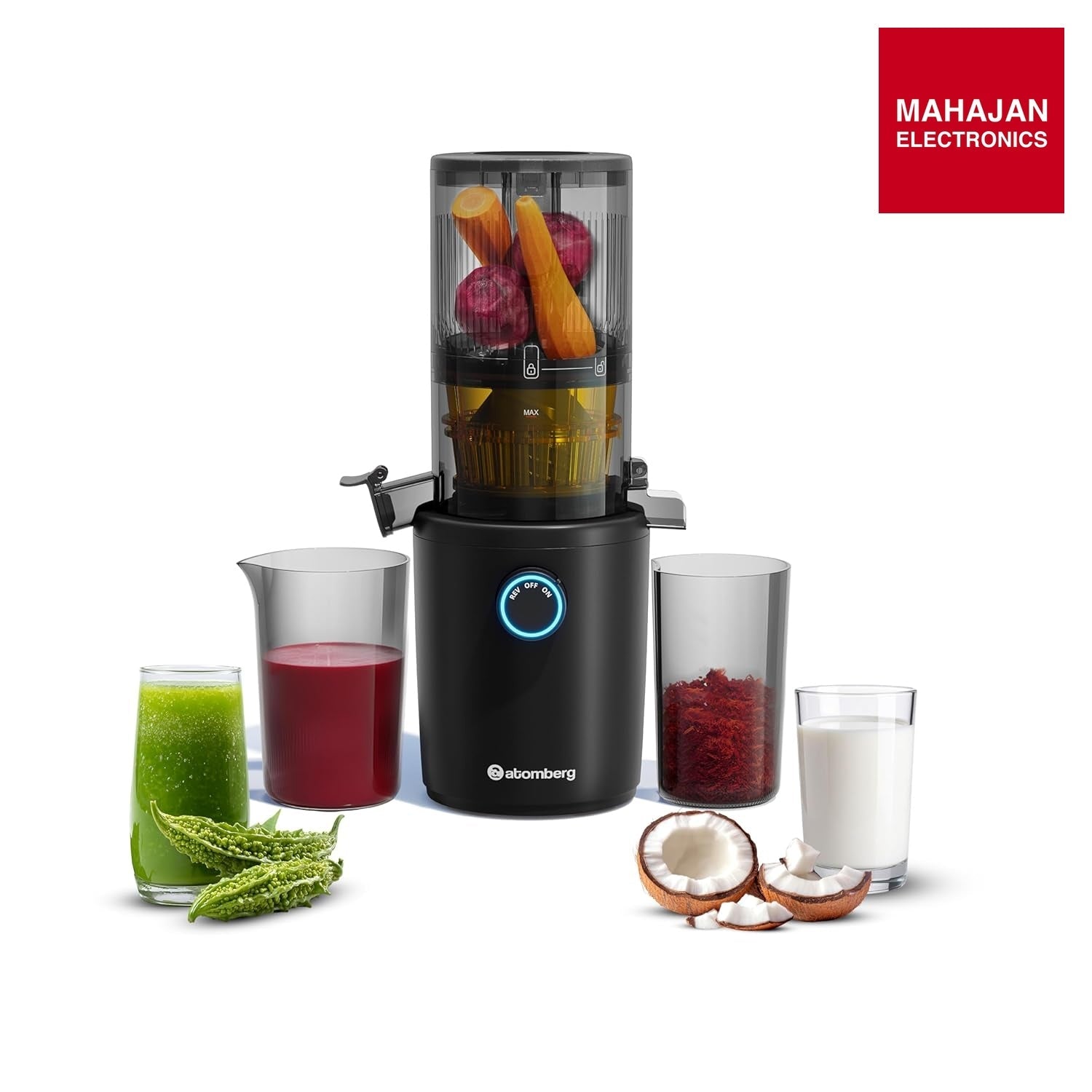 Atomberg Althea Cold Press Juicer | Easy Assembly & Cleaning | Intelligent Auto Reverse Mahajan Electronics – Mahajan Electronics Online.