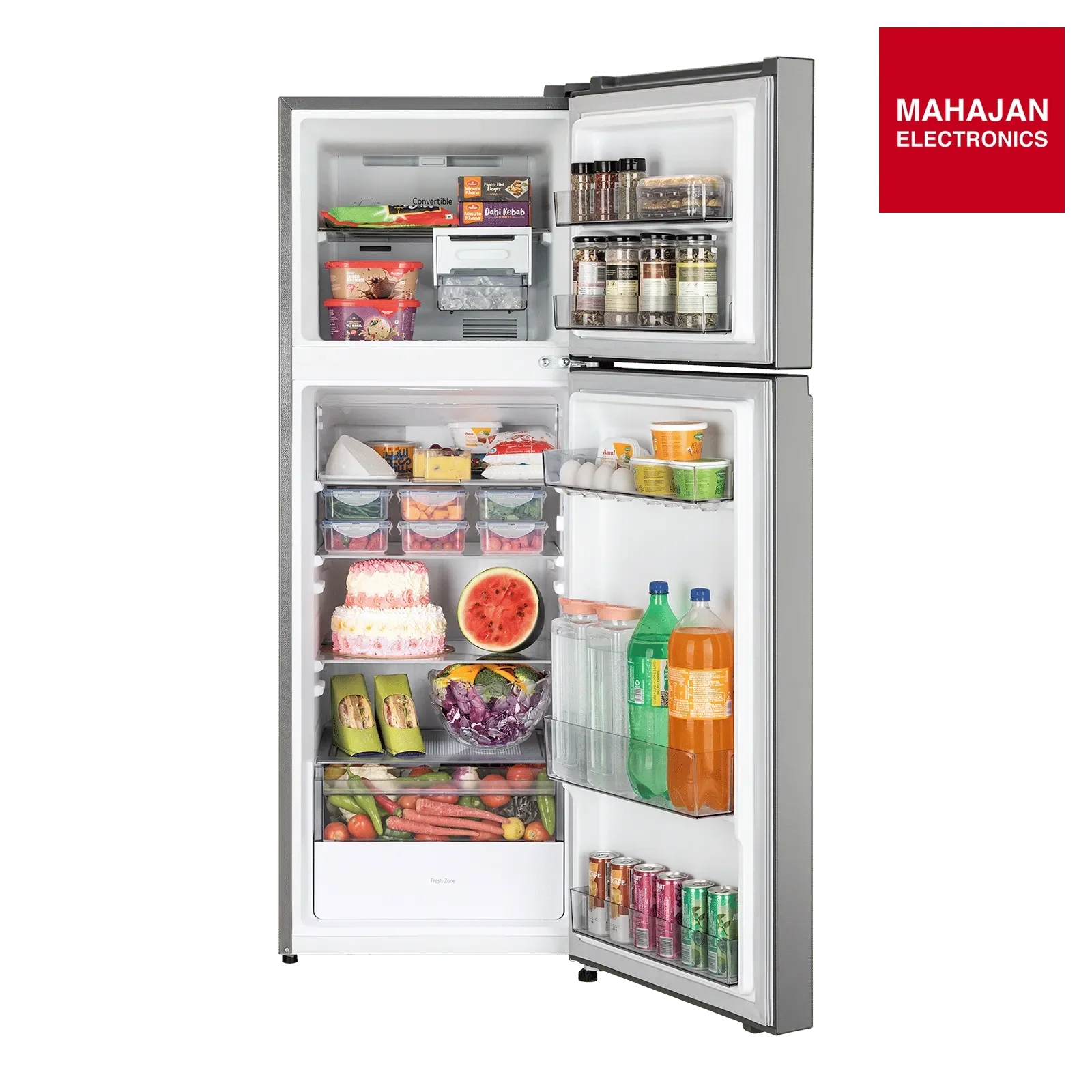 LG GLT2826XWPZ 276 Litres 2 Star Frost Free Double Door Convertible Refrigerator with Express Freeze ( Shiny – Mahajan Electronics Online.