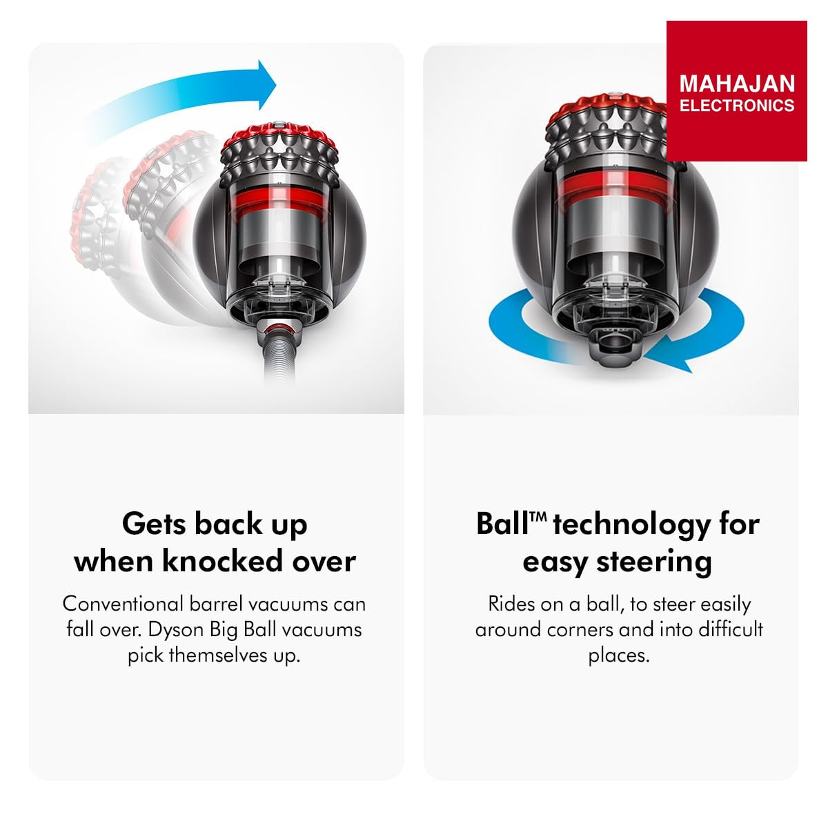 Dyson Big Ball Bagless Vacuum Cleaner | 800W Suction Power | 1.6L Dust Bin | Self-Righting | Automatic Cord – Mahajan Electronics Online.